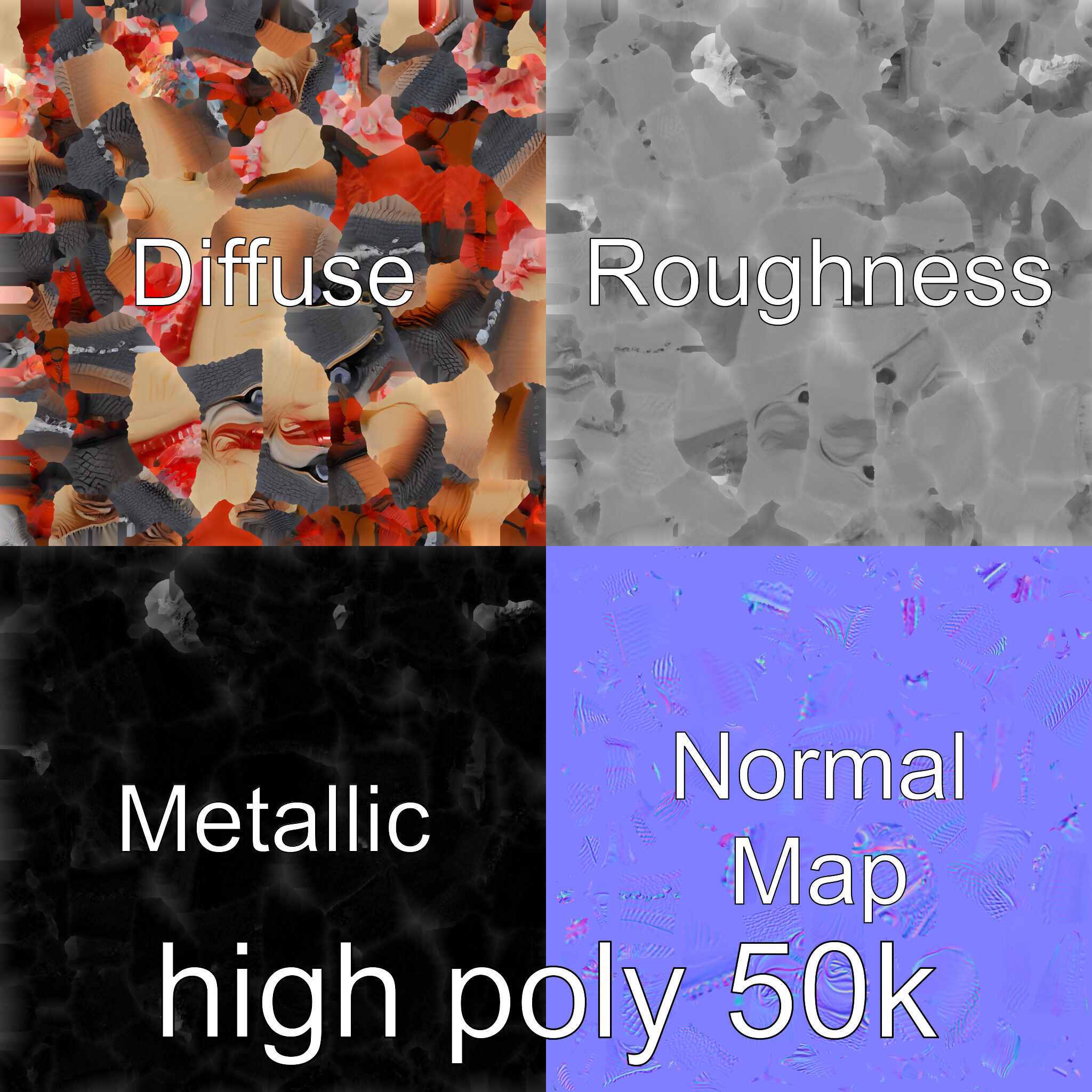 Slick-Scaled Monster with Teeth and Suction Cup Limbs 3D Model Low-poly 3D model_30