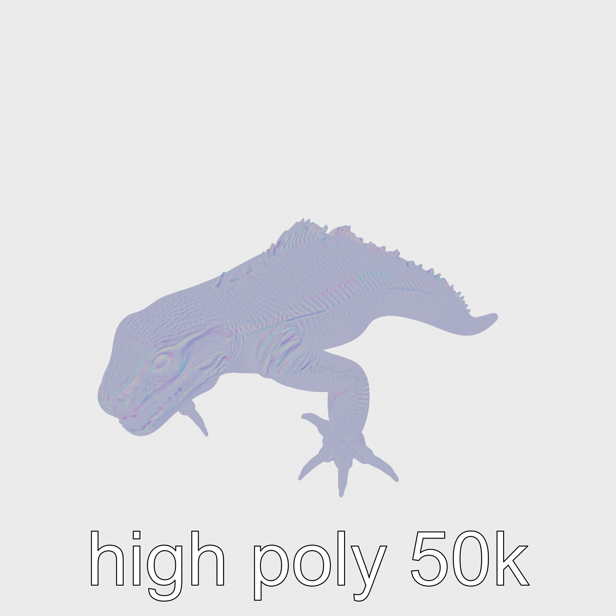 Slick-Scaled Monster with Teeth and Suction Cup Limbs 3D Model Low-poly 3D model_17
