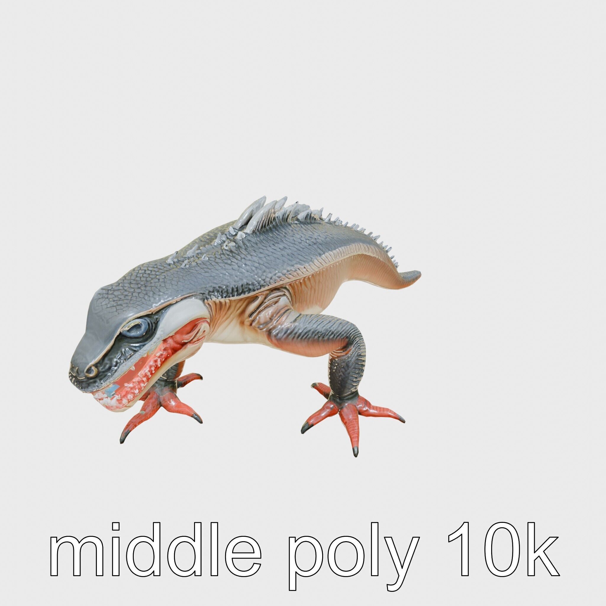 Slick-Scaled Monster with Teeth and Suction Cup Limbs 3D Model Low-poly 3D model_12