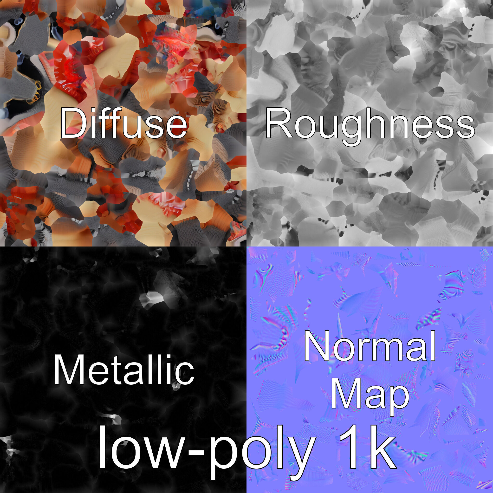 Slick-Scaled Monster with Teeth and Suction Cup Limbs 3D Model Low-poly 3D model_1