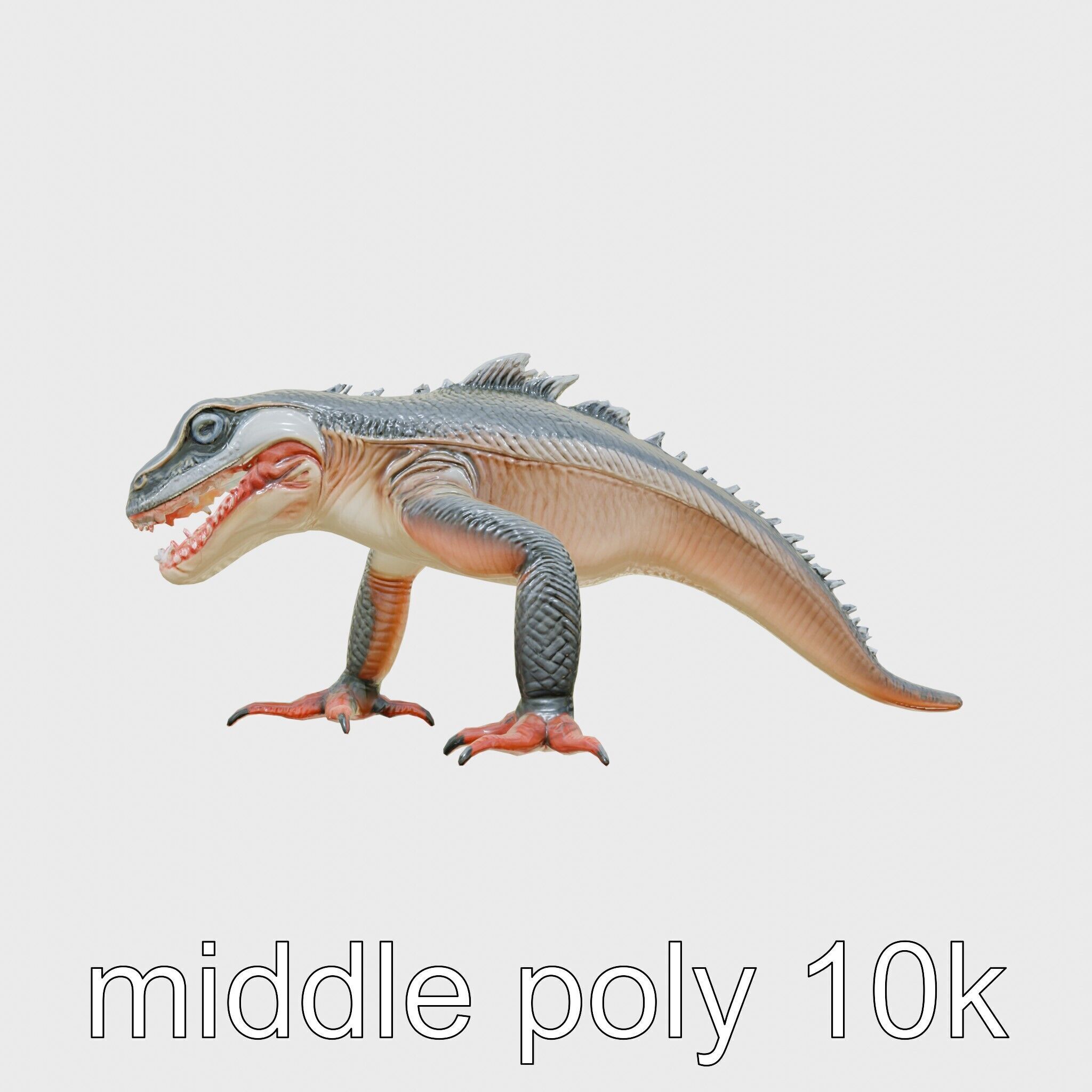 Slick-Scaled Monster with Teeth and Suction Cup Limbs 3D Model Low-poly 3D model_19