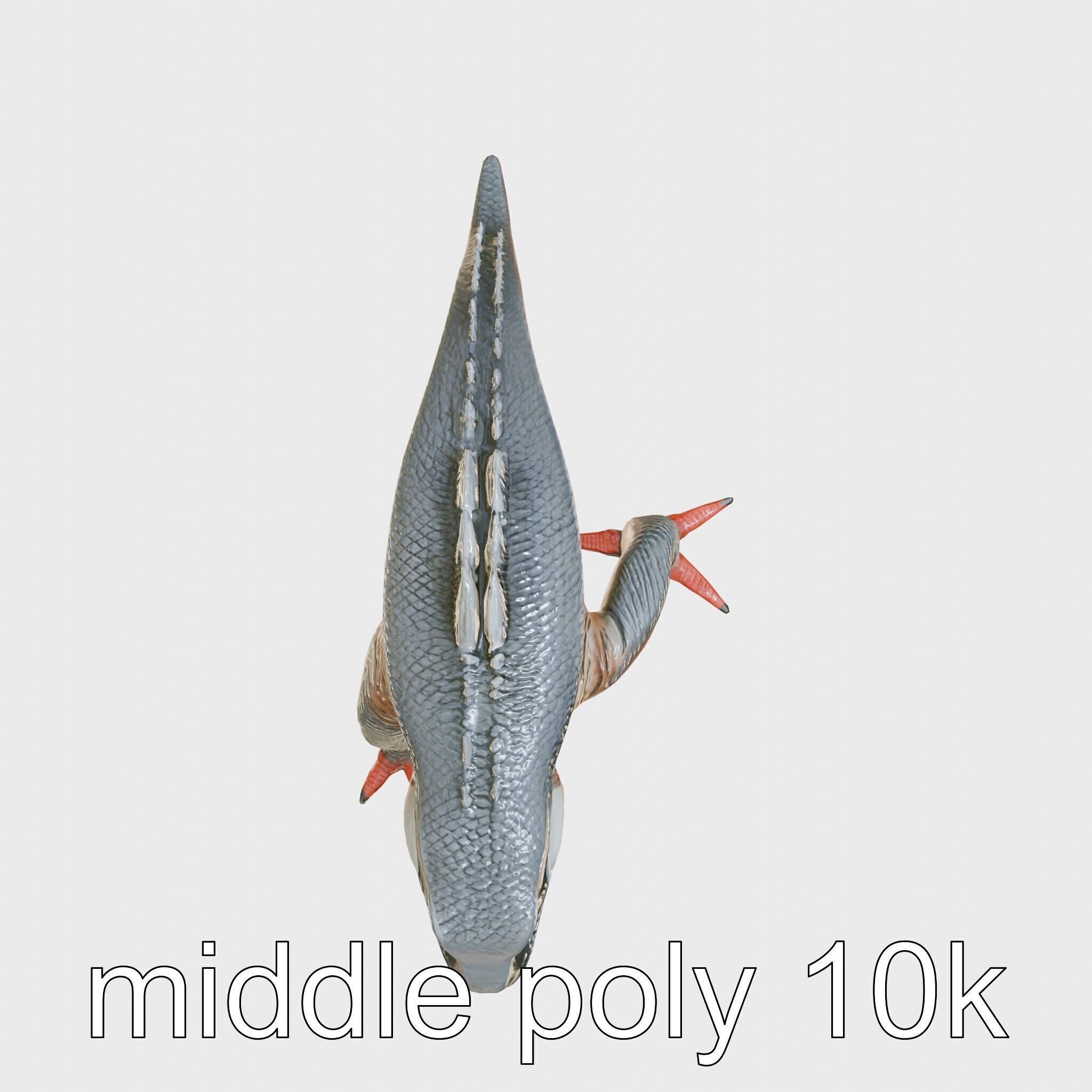 Slick-Scaled Monster with Teeth and Suction Cup Limbs 3D Model Low-poly 3D model_6