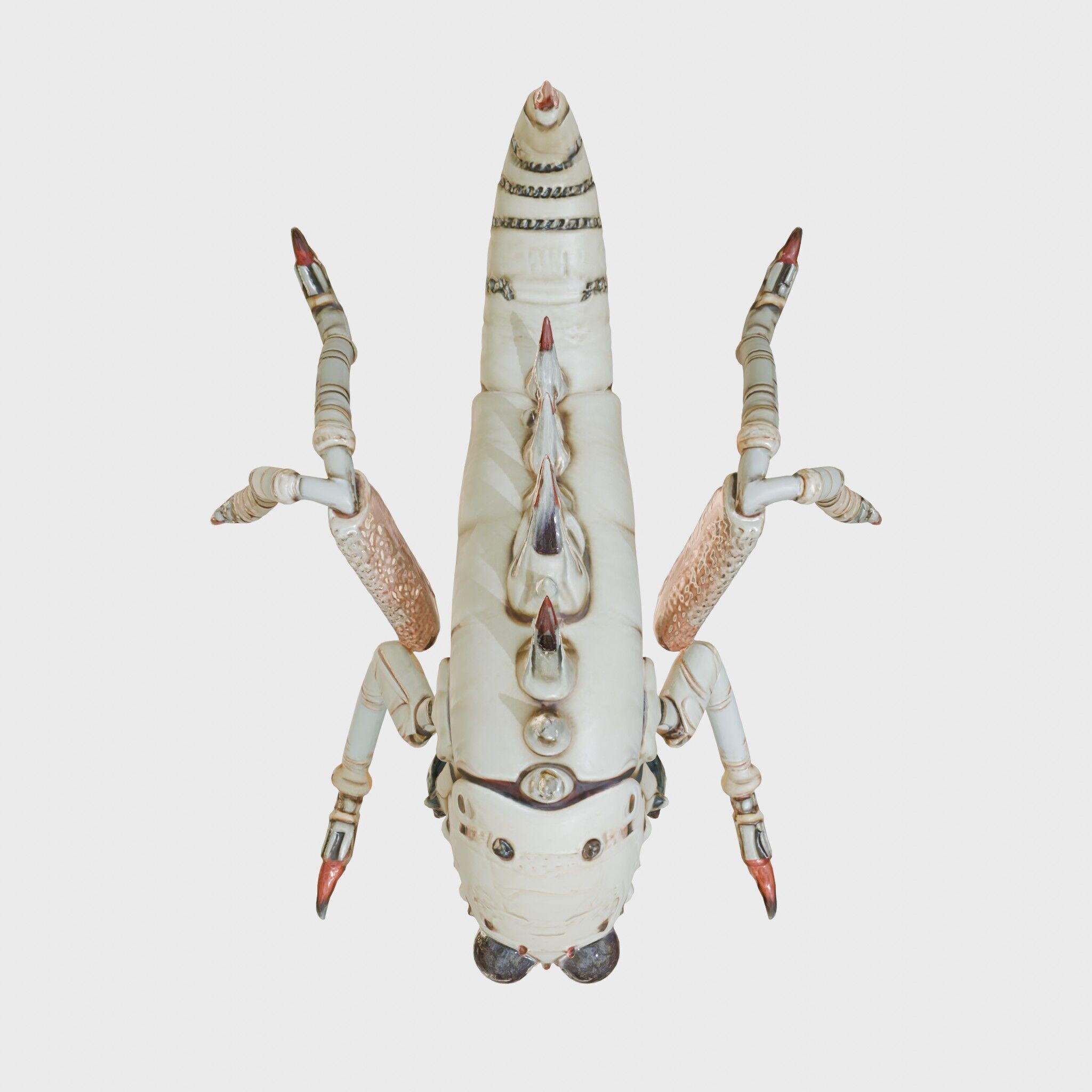 Metallic Insectoid Monster with Spiked Armor Low-poly 3D model_27