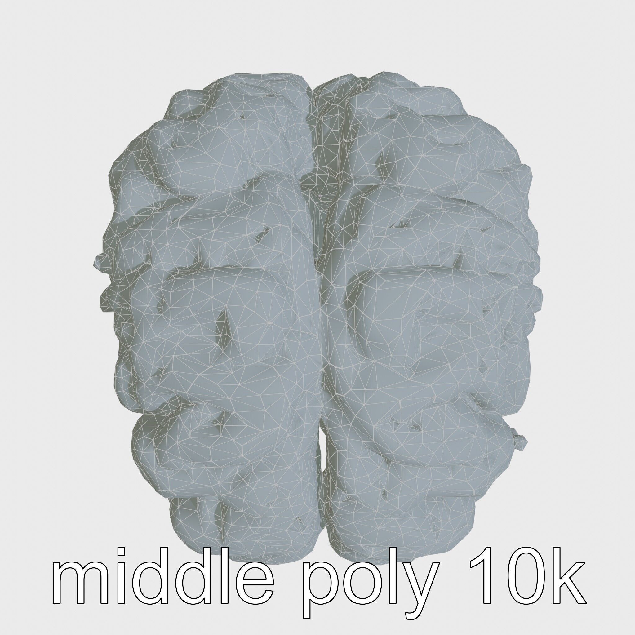 Futuristic Mechanical Brain Model Low-poly 3D model_6