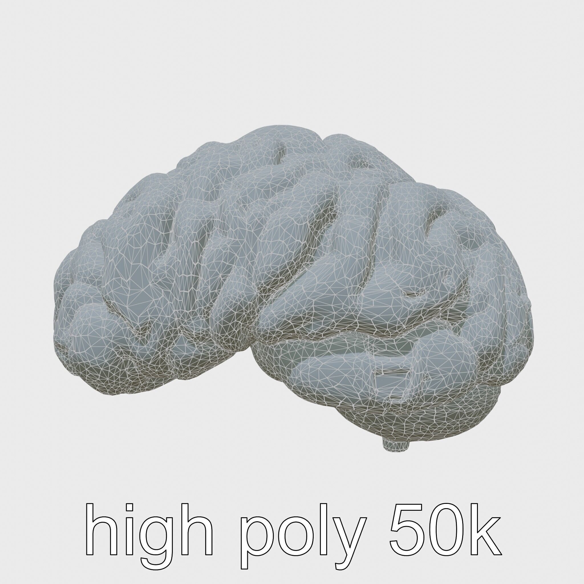 Futuristic Mechanical Brain Model Low-poly 3D model_28