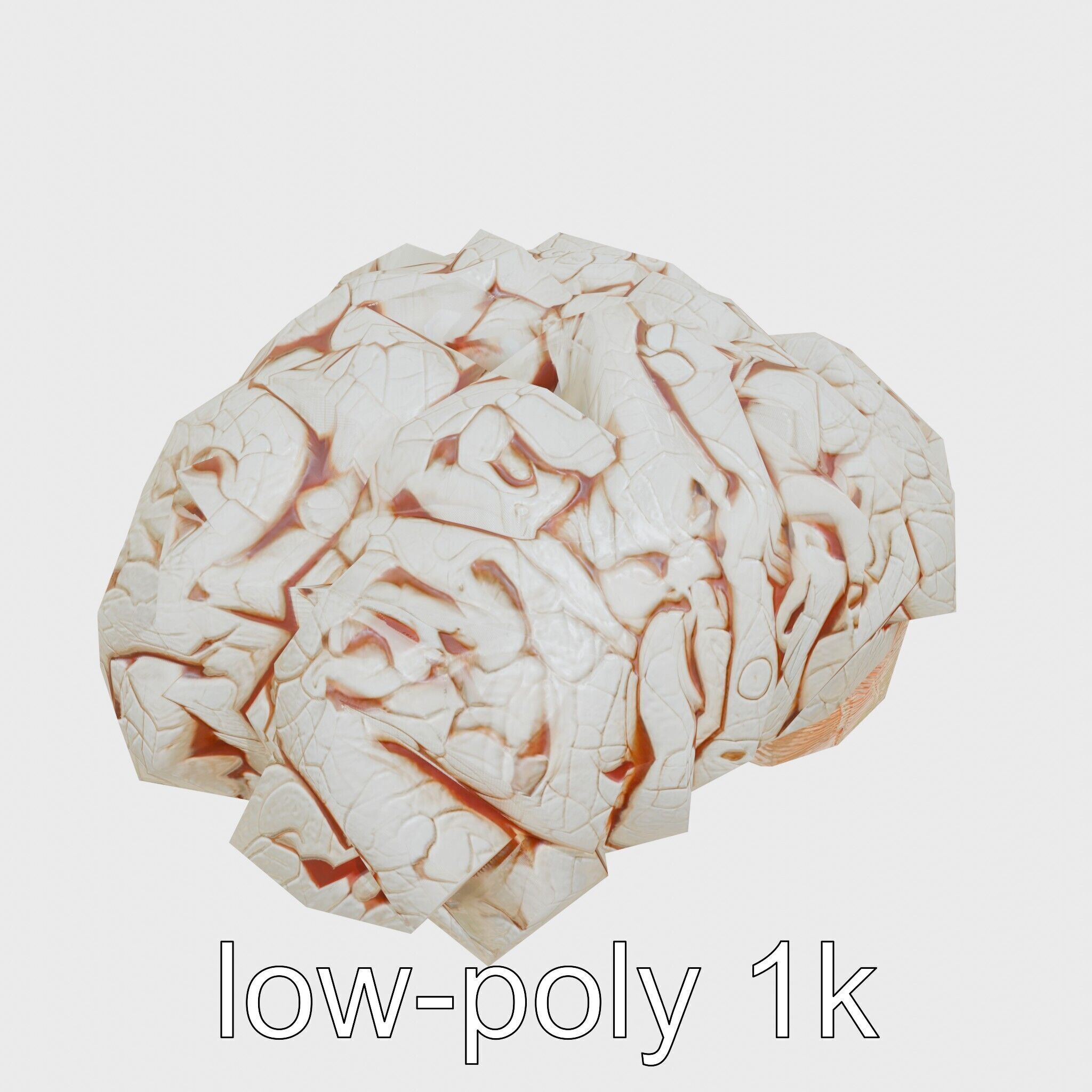 Futuristic Mechanical Brain Model Low-poly 3D model_15