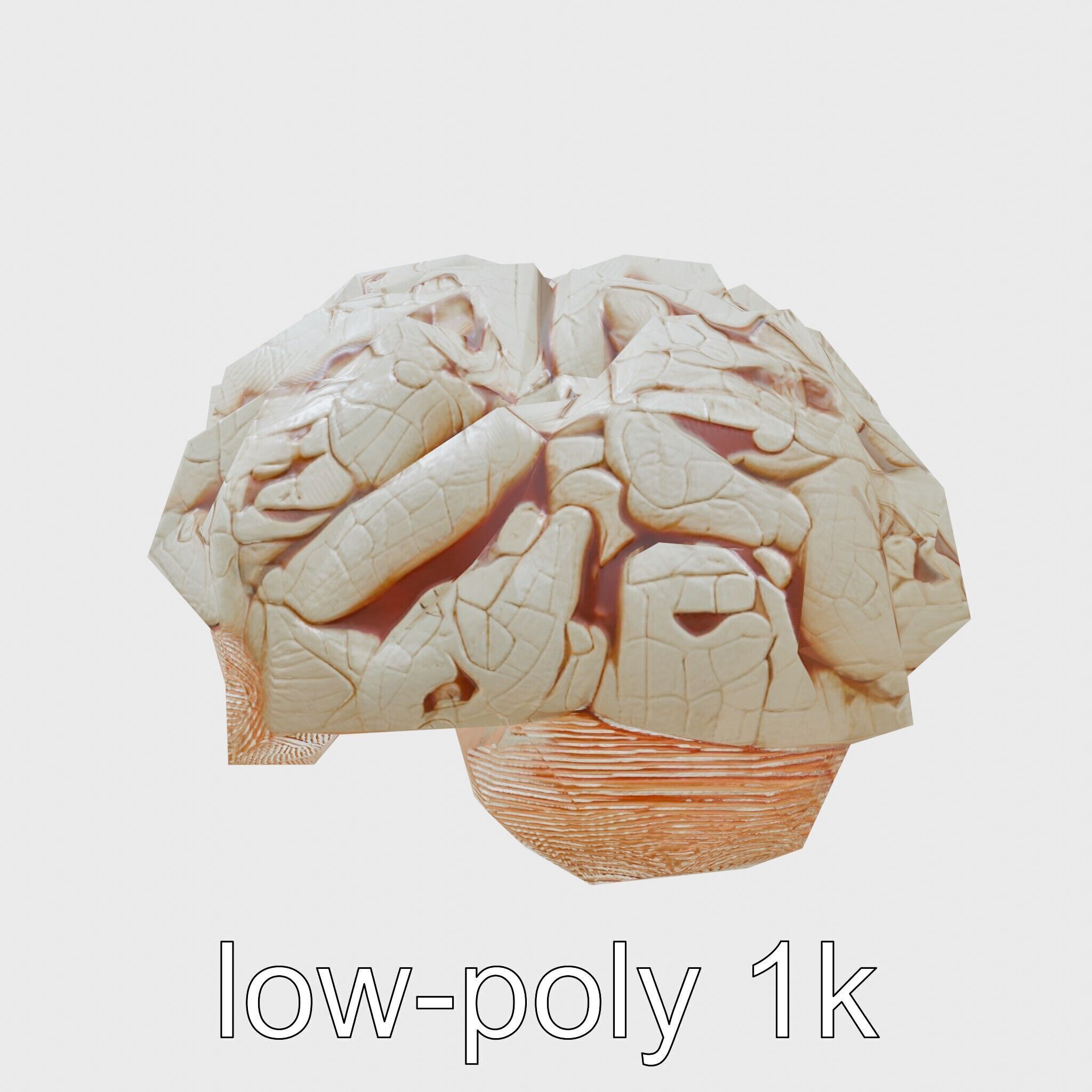 Futuristic Mechanical Brain Model Low-poly 3D model_10