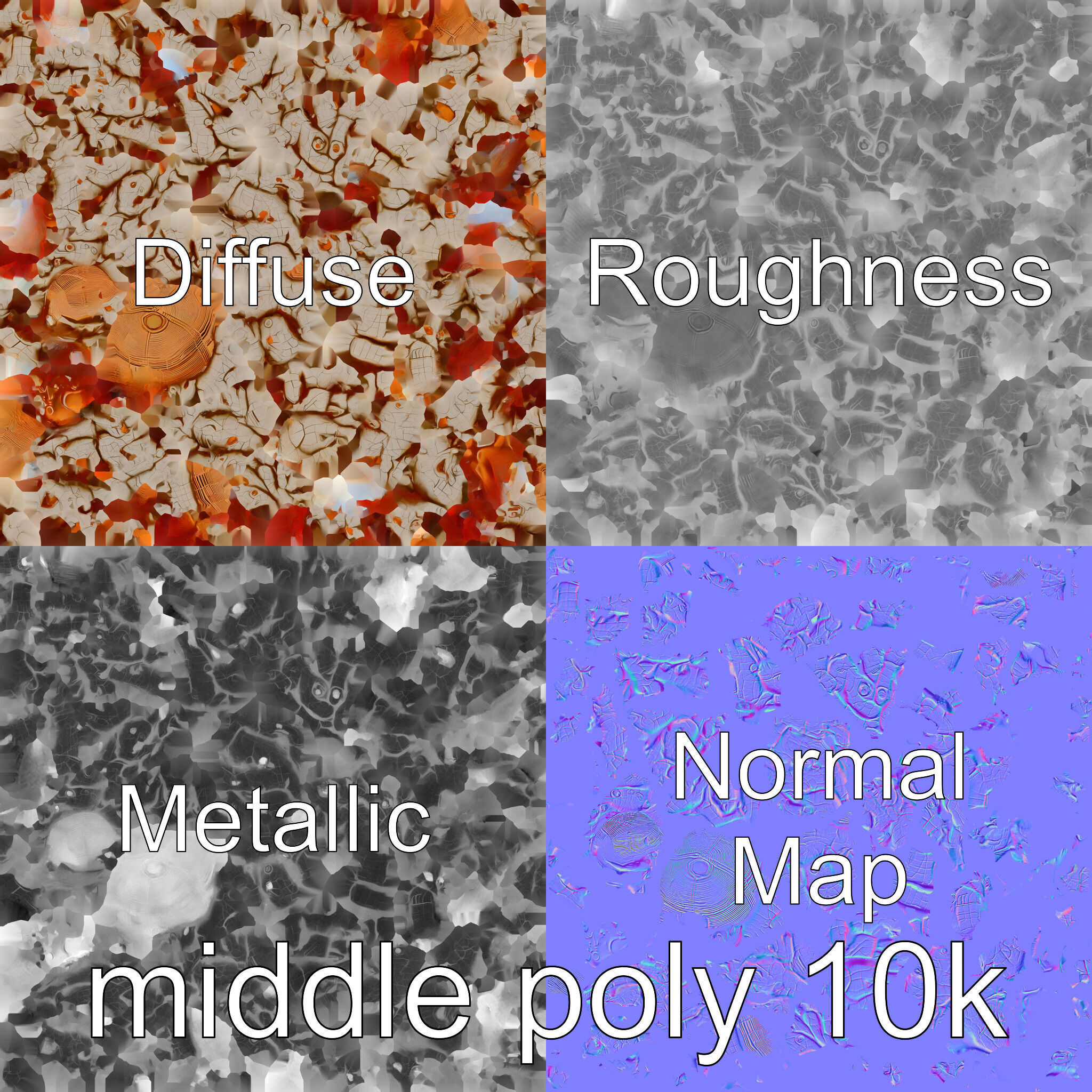 Futuristic Mechanical Brain Model Low-poly 3D model_29