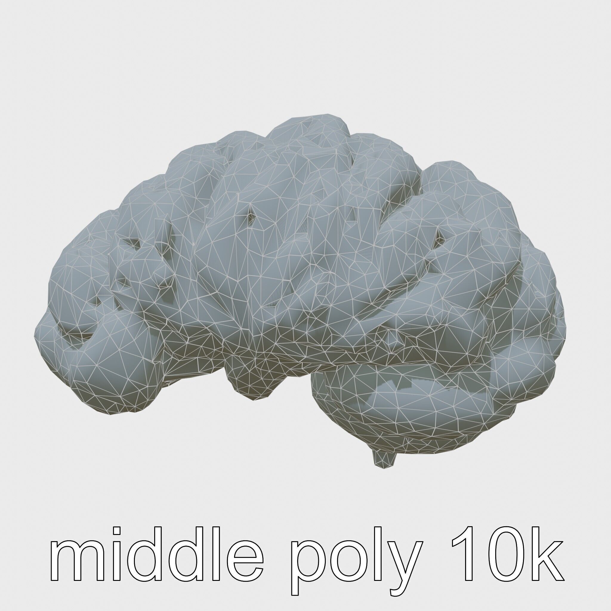 Futuristic Mechanical Brain Model Low-poly 3D model_11