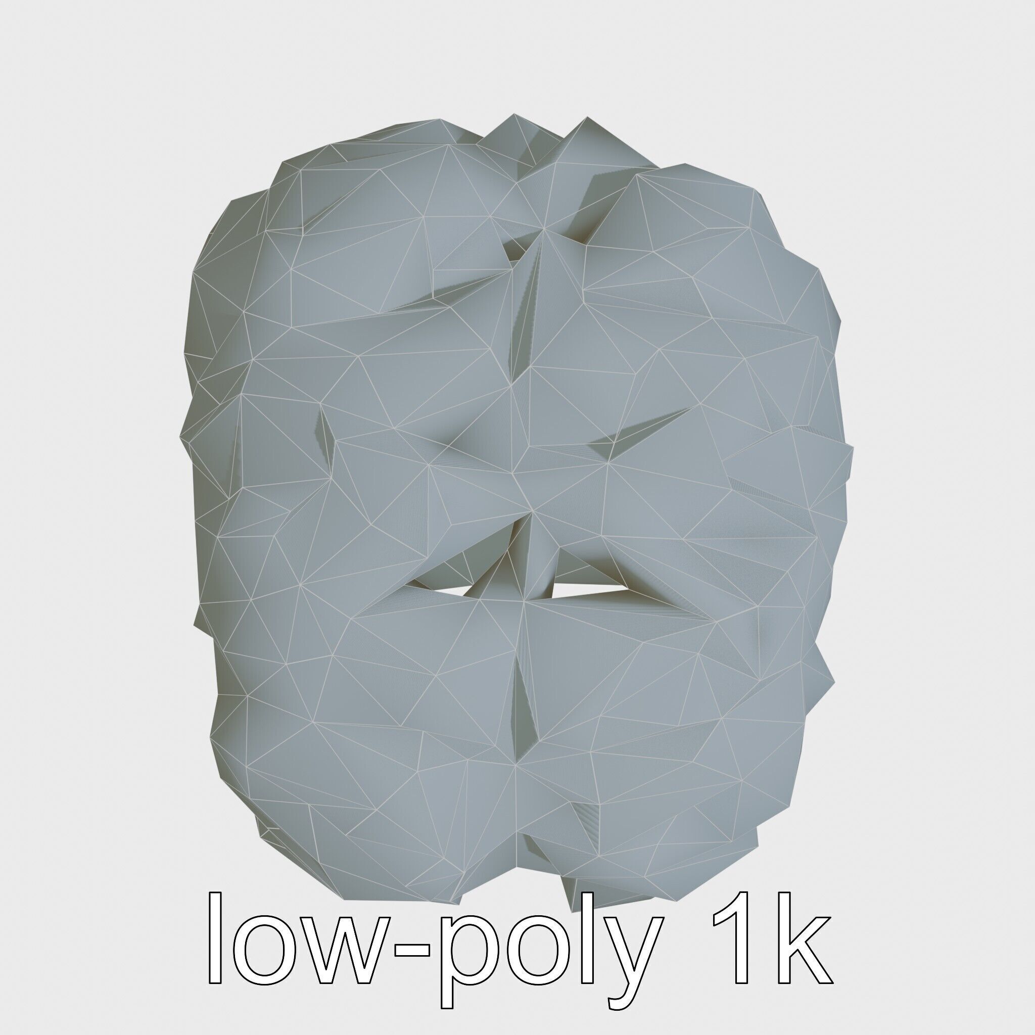 Futuristic Mechanical Brain Model Low-poly 3D model_7