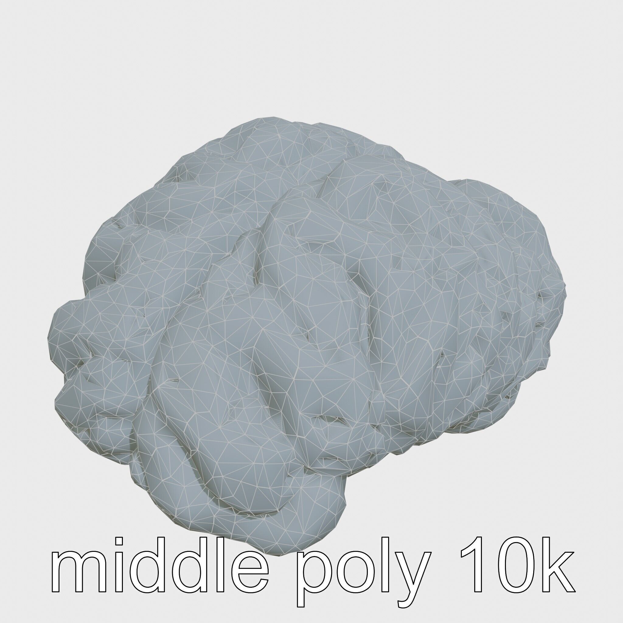 Futuristic Mechanical Brain Model Low-poly 3D model_26