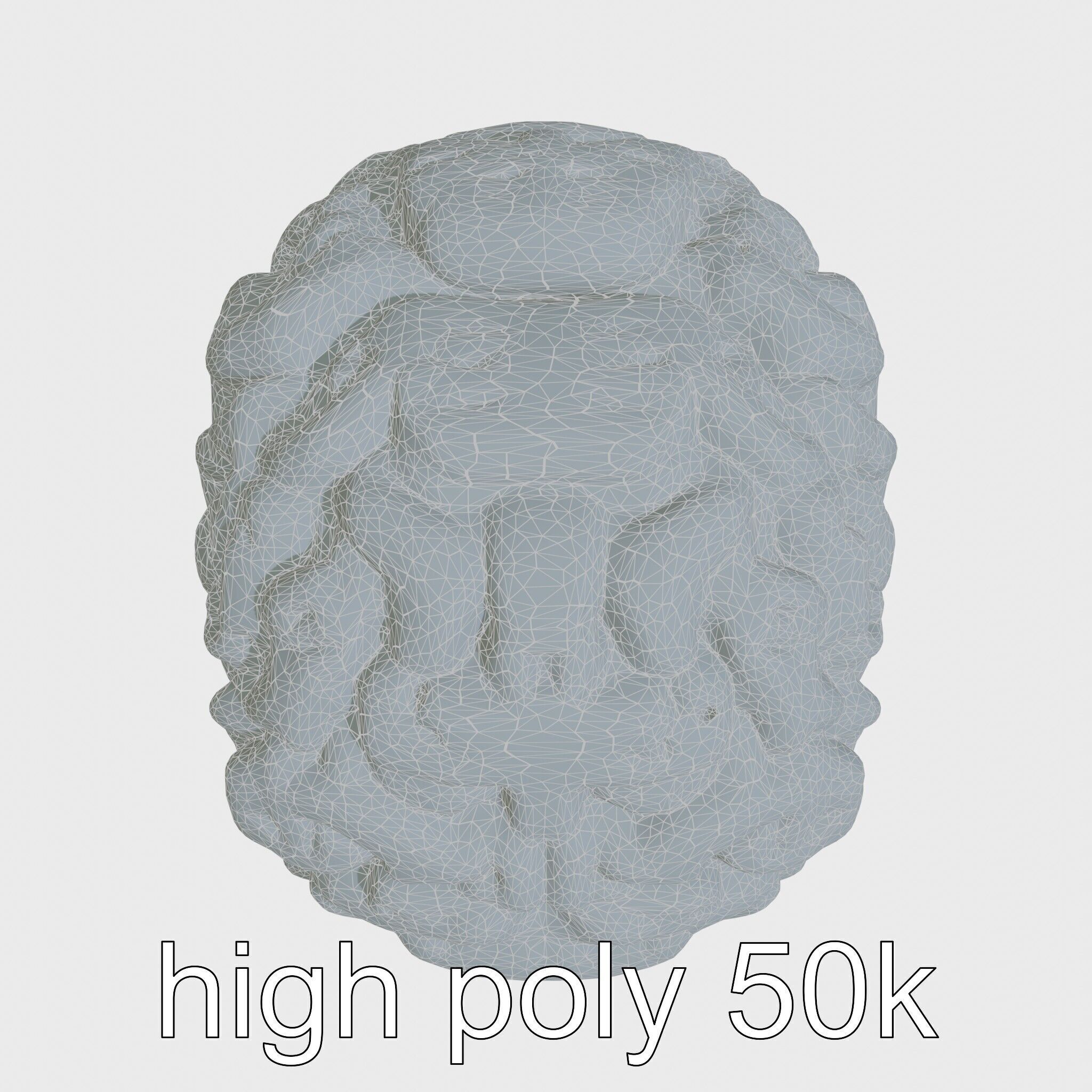 Futuristic Mechanical Brain Model Low-poly 3D model_5