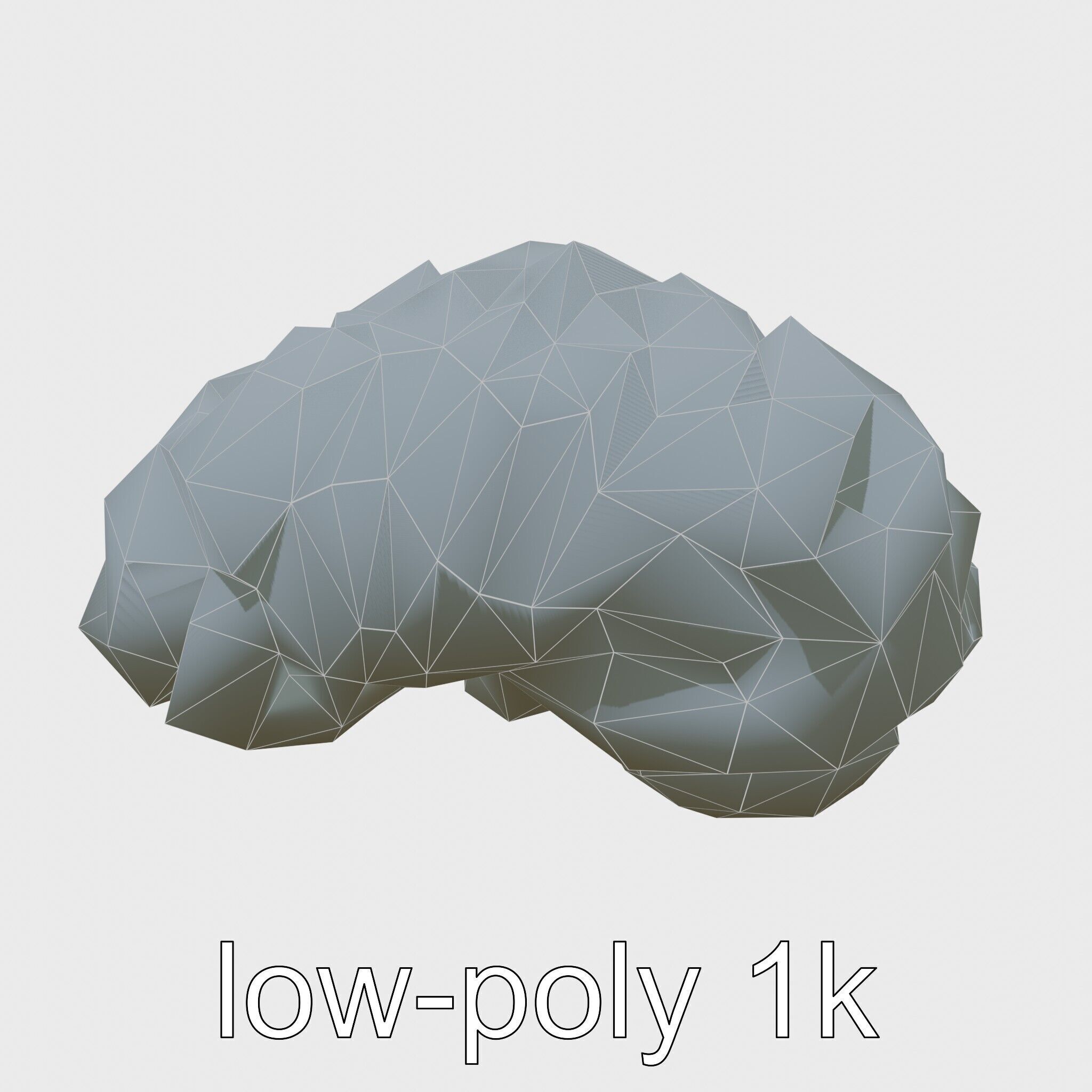 Futuristic Mechanical Brain Model Low-poly 3D model_18