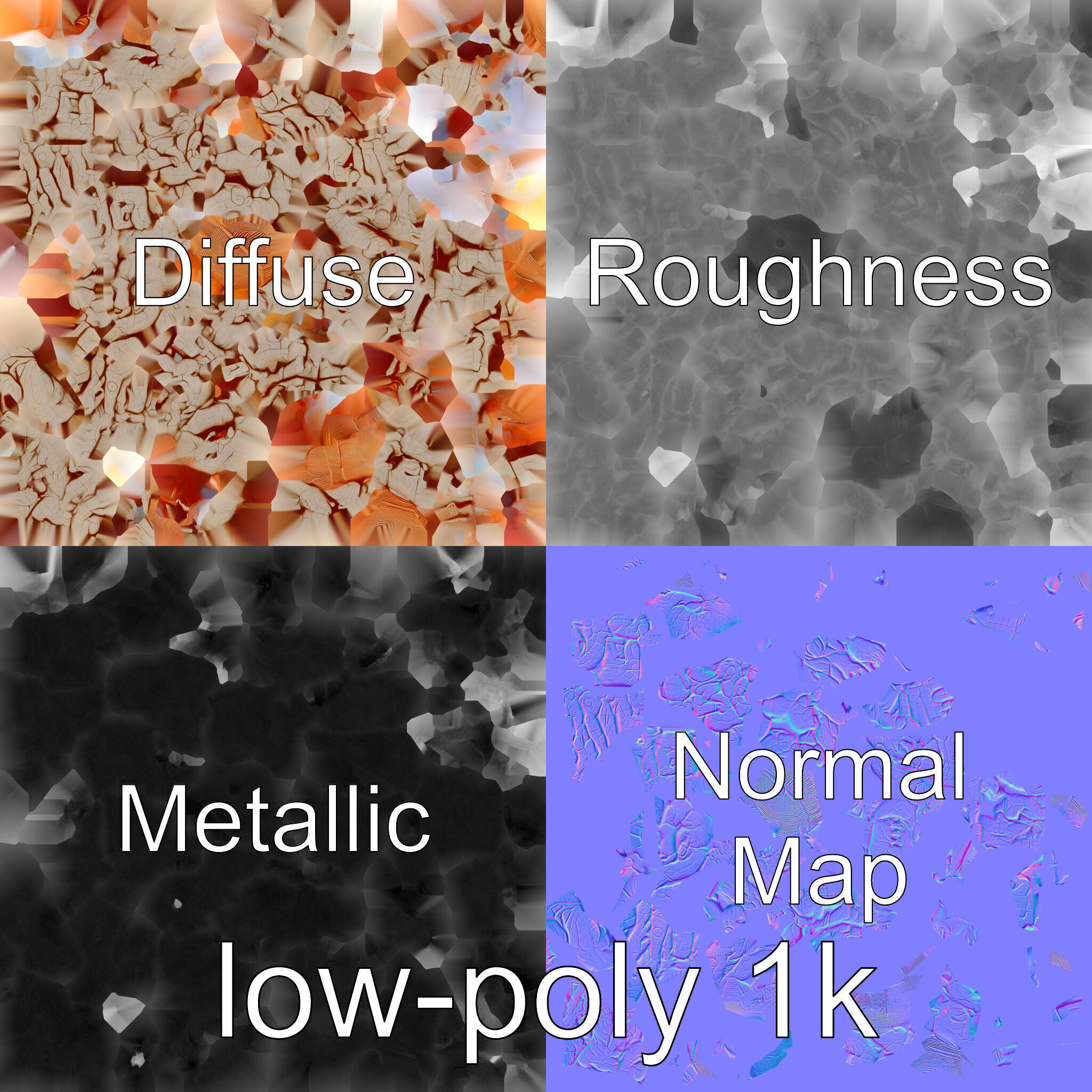 Futuristic Mechanical Brain Model Low-poly 3D model_1