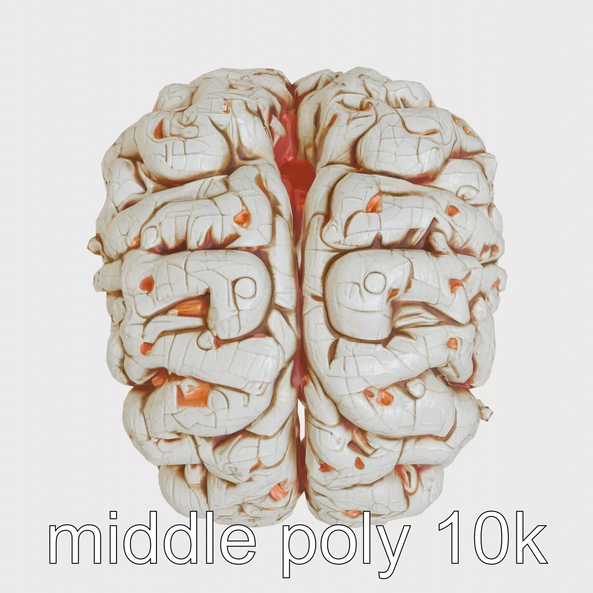 Futuristic Mechanical Brain Model Low-poly 3D model_0