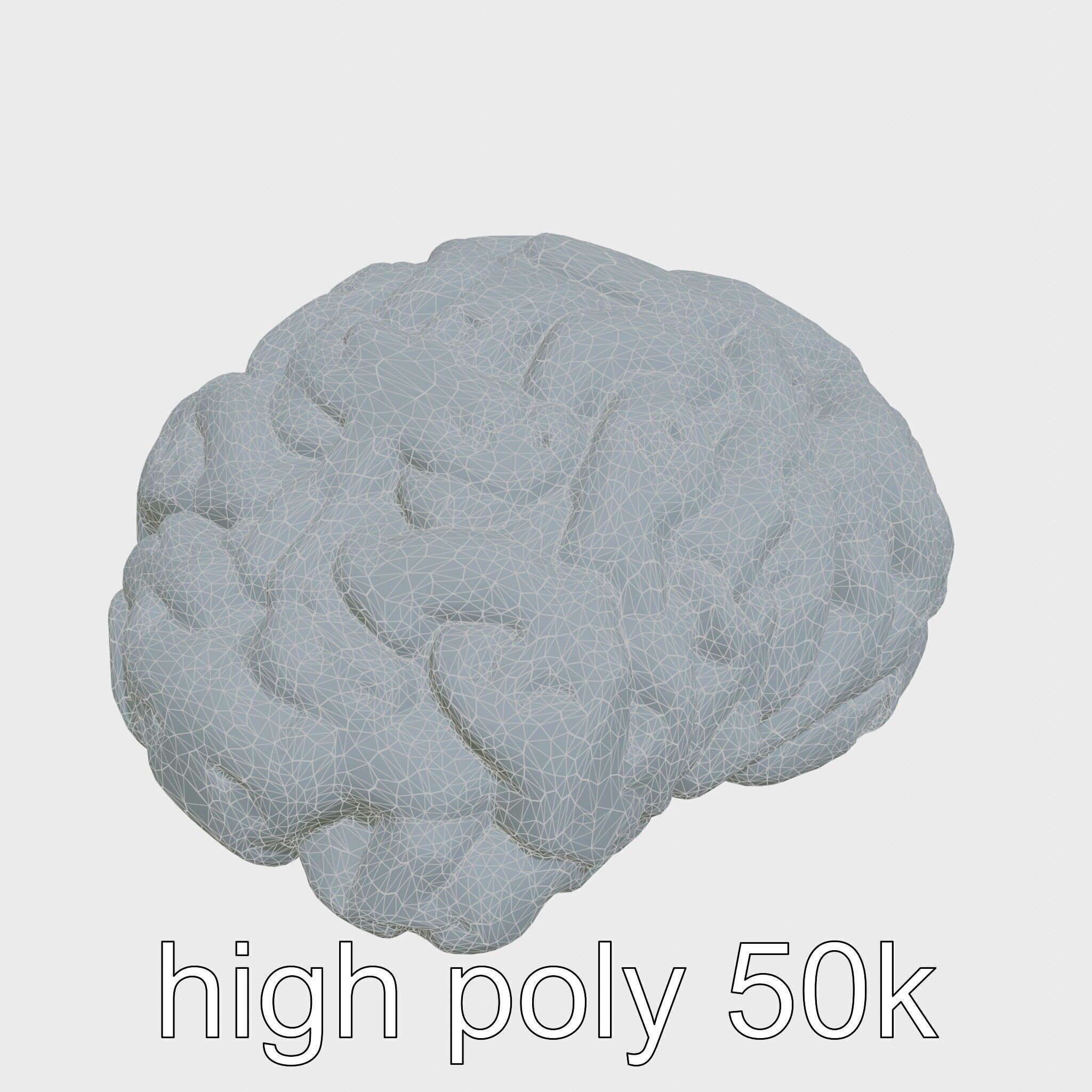 Futuristic Mechanical Brain Model Low-poly 3D model_21