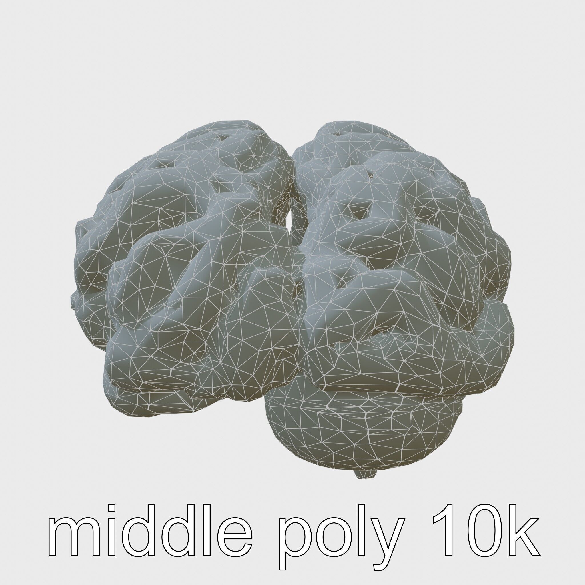 Futuristic Mechanical Brain Model Low-poly 3D model_25