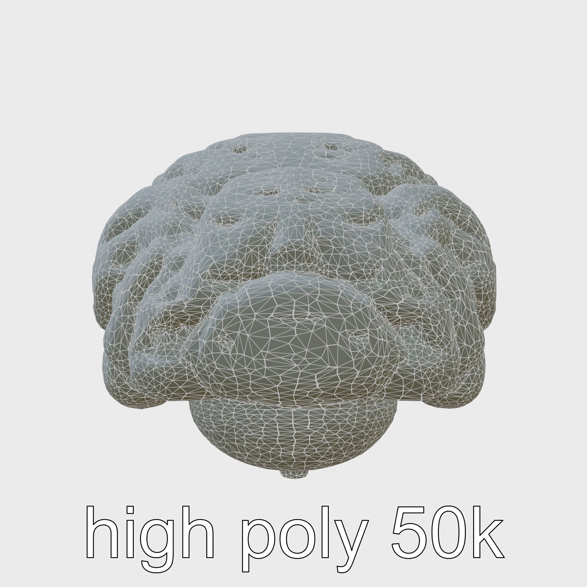 Futuristic Mechanical Brain Model Low-poly 3D model_22