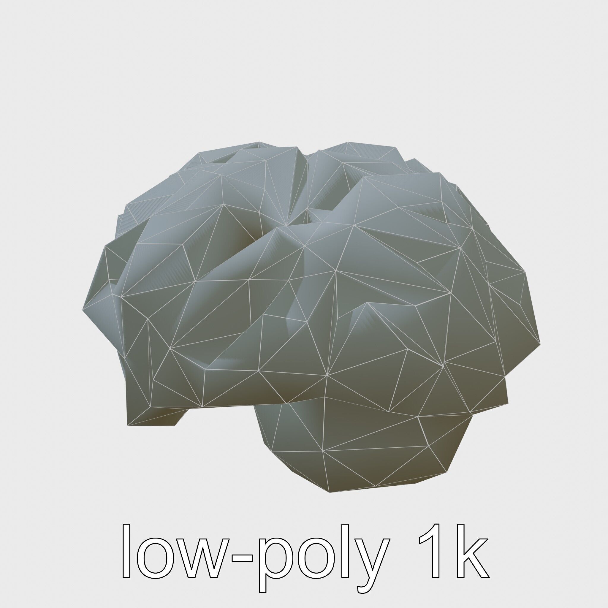 Futuristic Mechanical Brain Model Low-poly 3D model_17
