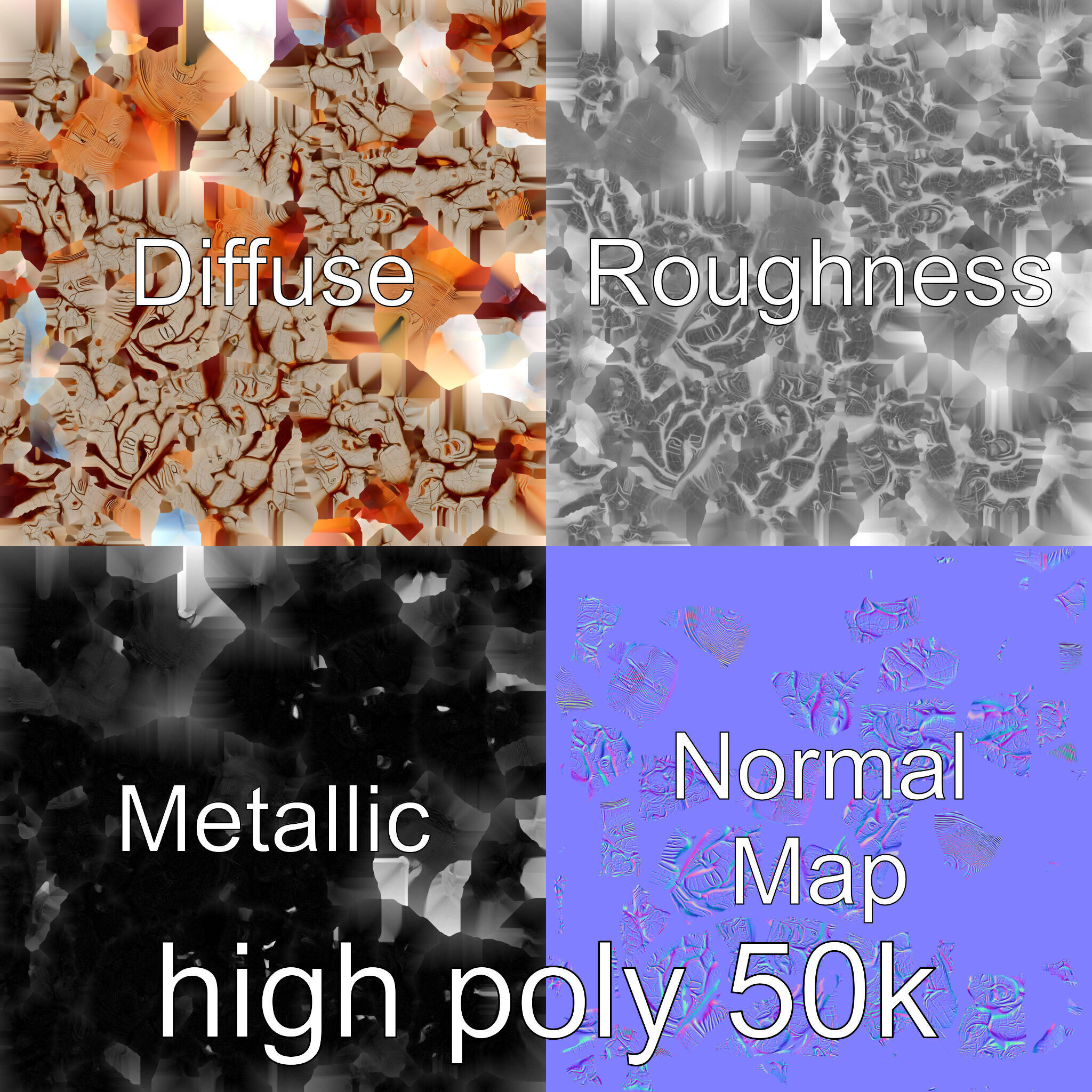 Futuristic Mechanical Brain Model Low-poly 3D model_30