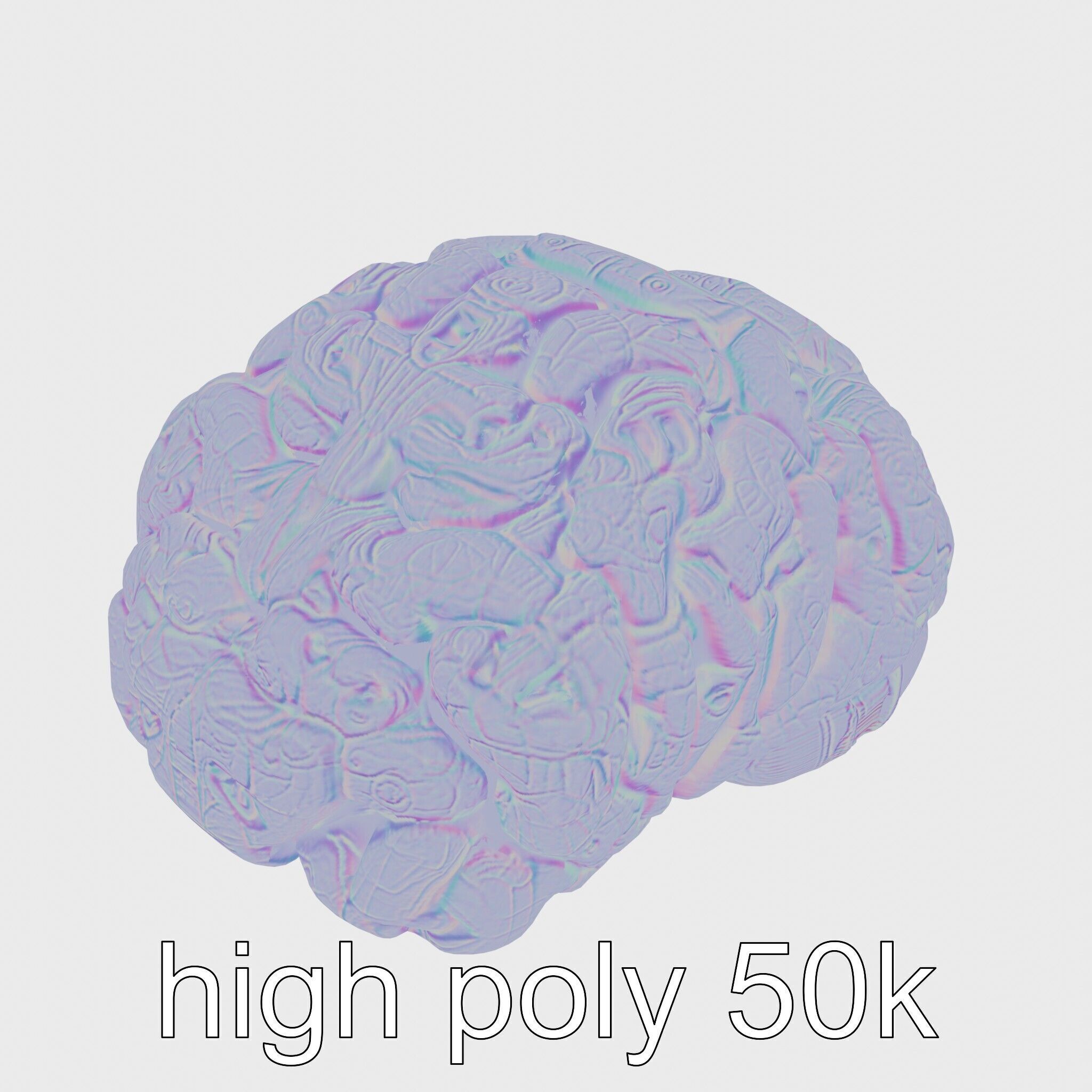 Futuristic Mechanical Brain Model Low-poly 3D model_20