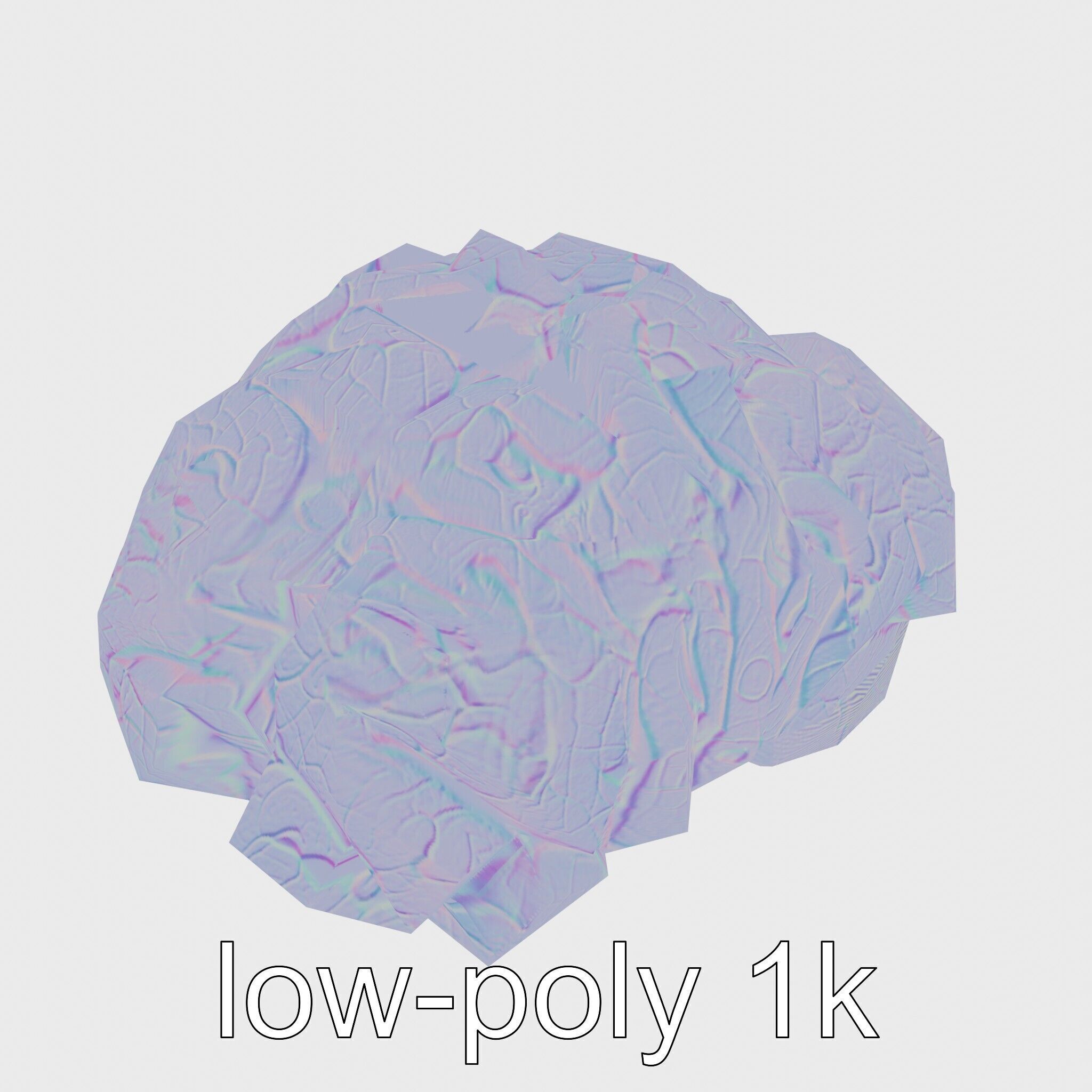 Futuristic Mechanical Brain Model Low-poly 3D model_19