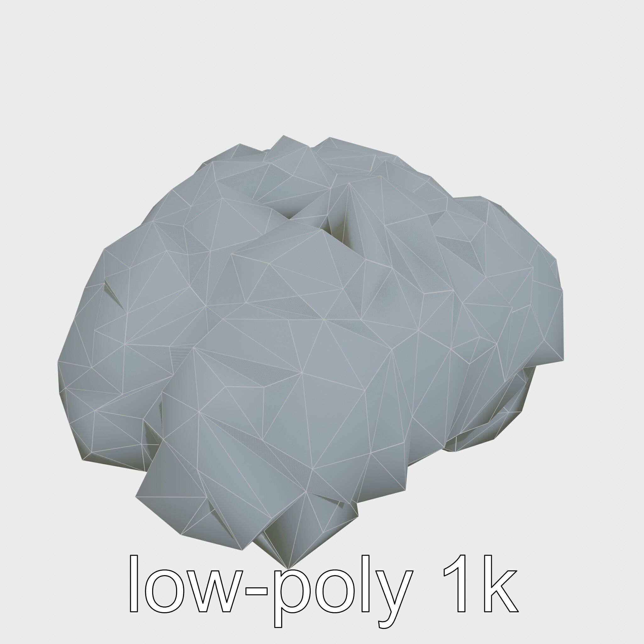 Futuristic Mechanical Brain Model Low-poly 3D model_23