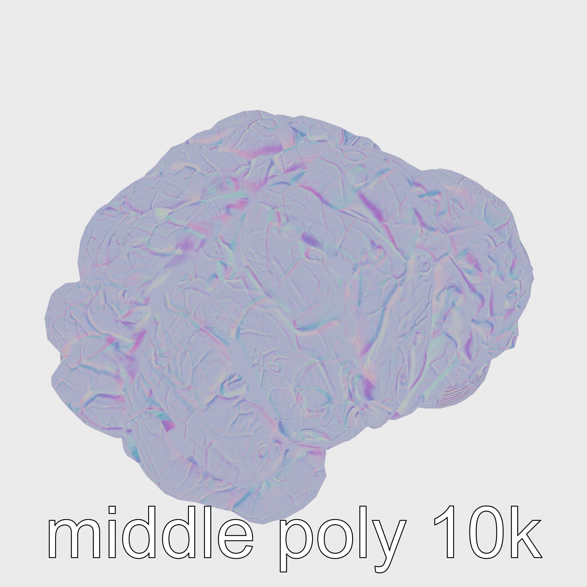 Futuristic Mechanical Brain Model Low-poly 3D model_13