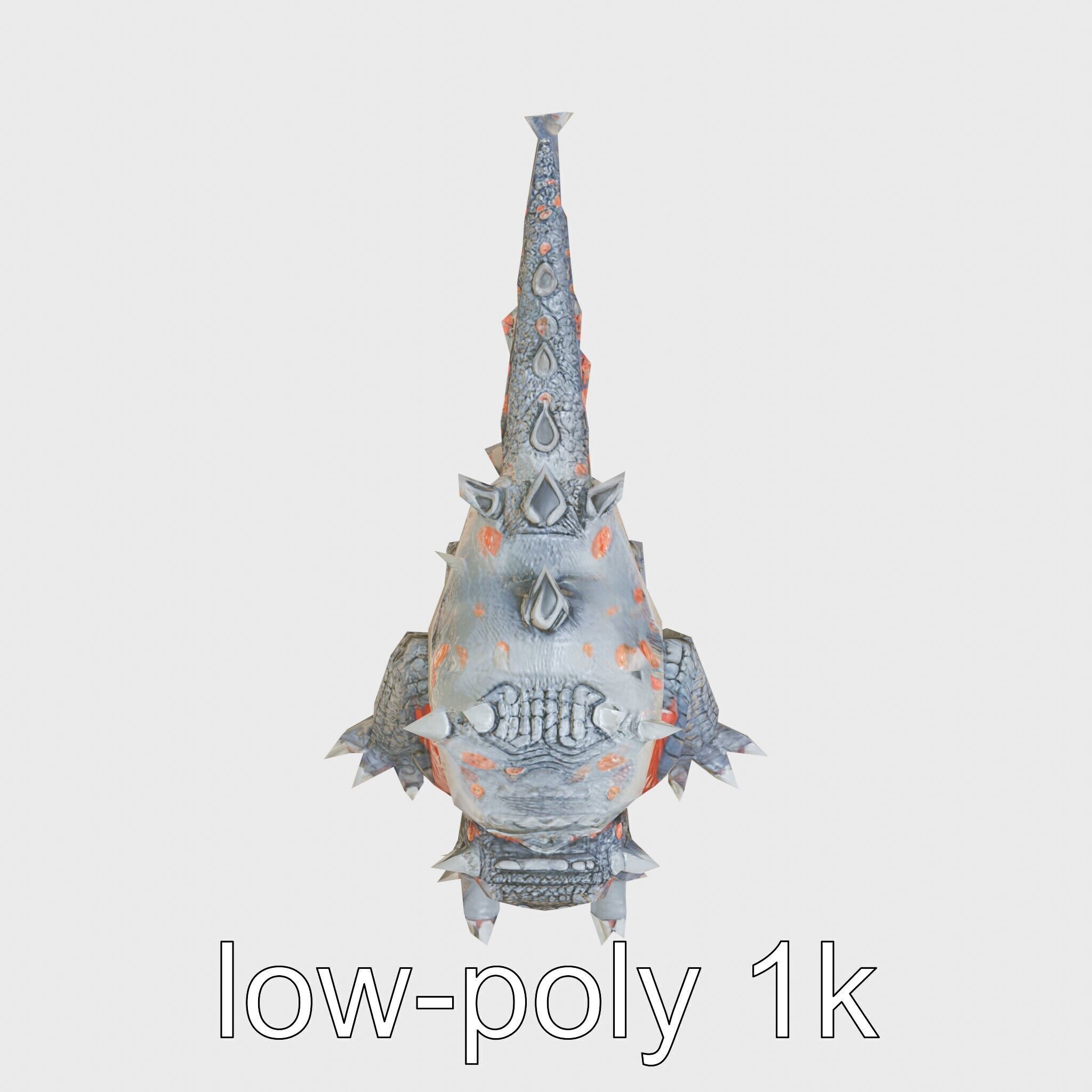 Lava Monster Crawling Creature with Glowing Shell Low-poly 3D model_13