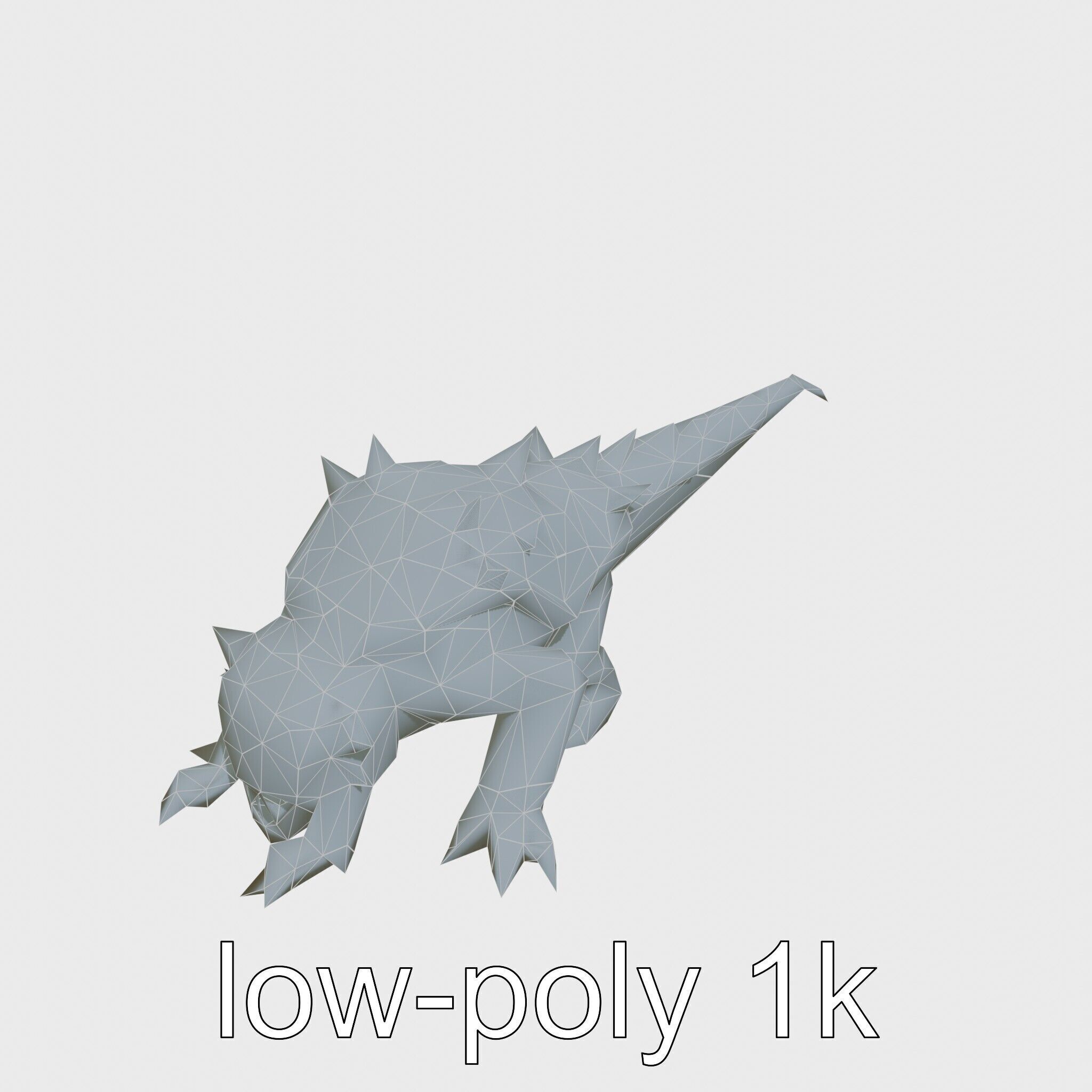 Lava Monster Crawling Creature with Glowing Shell Low-poly 3D model_16