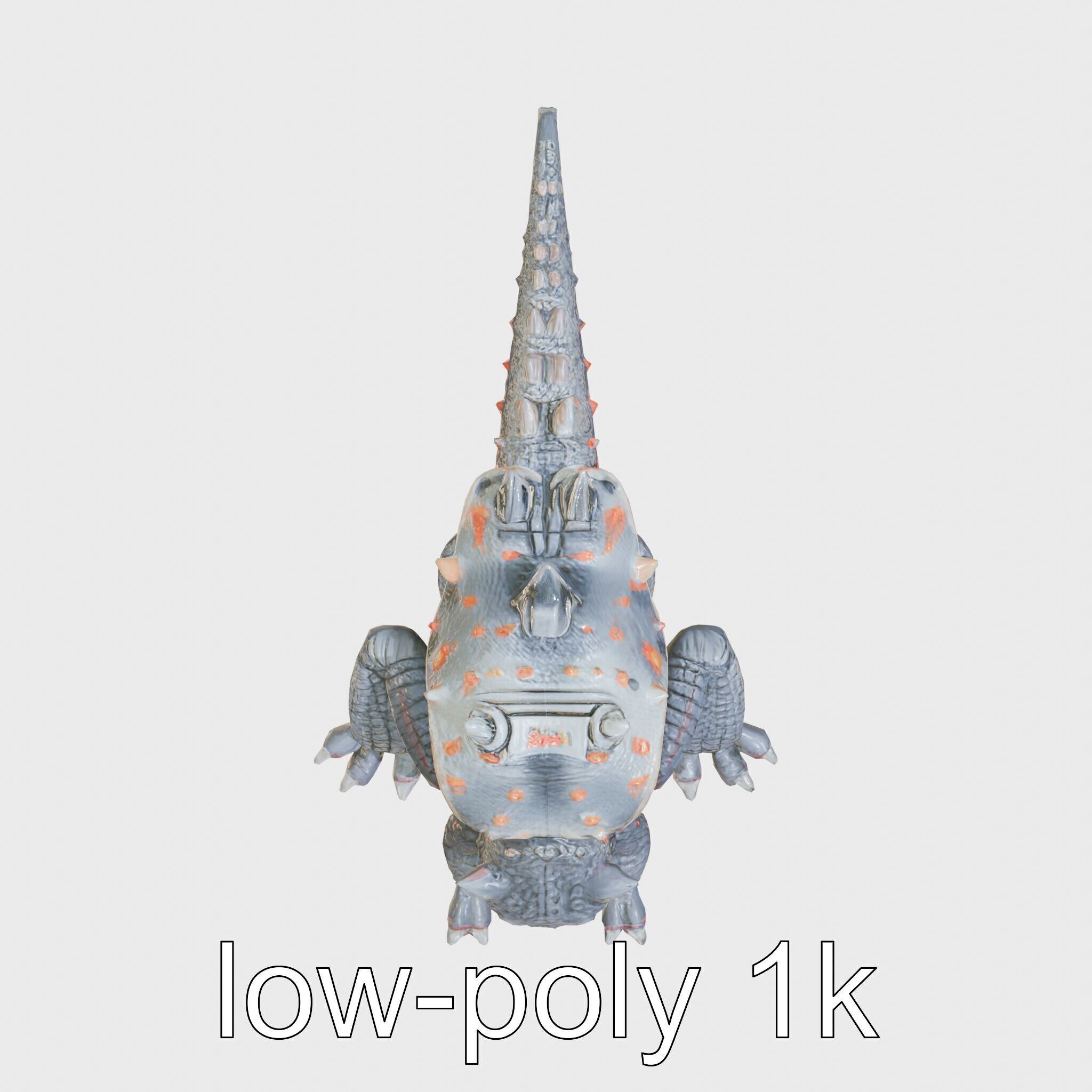 Lava Monster Crawling Creature with Glowing Shell Low-poly 3D model_29