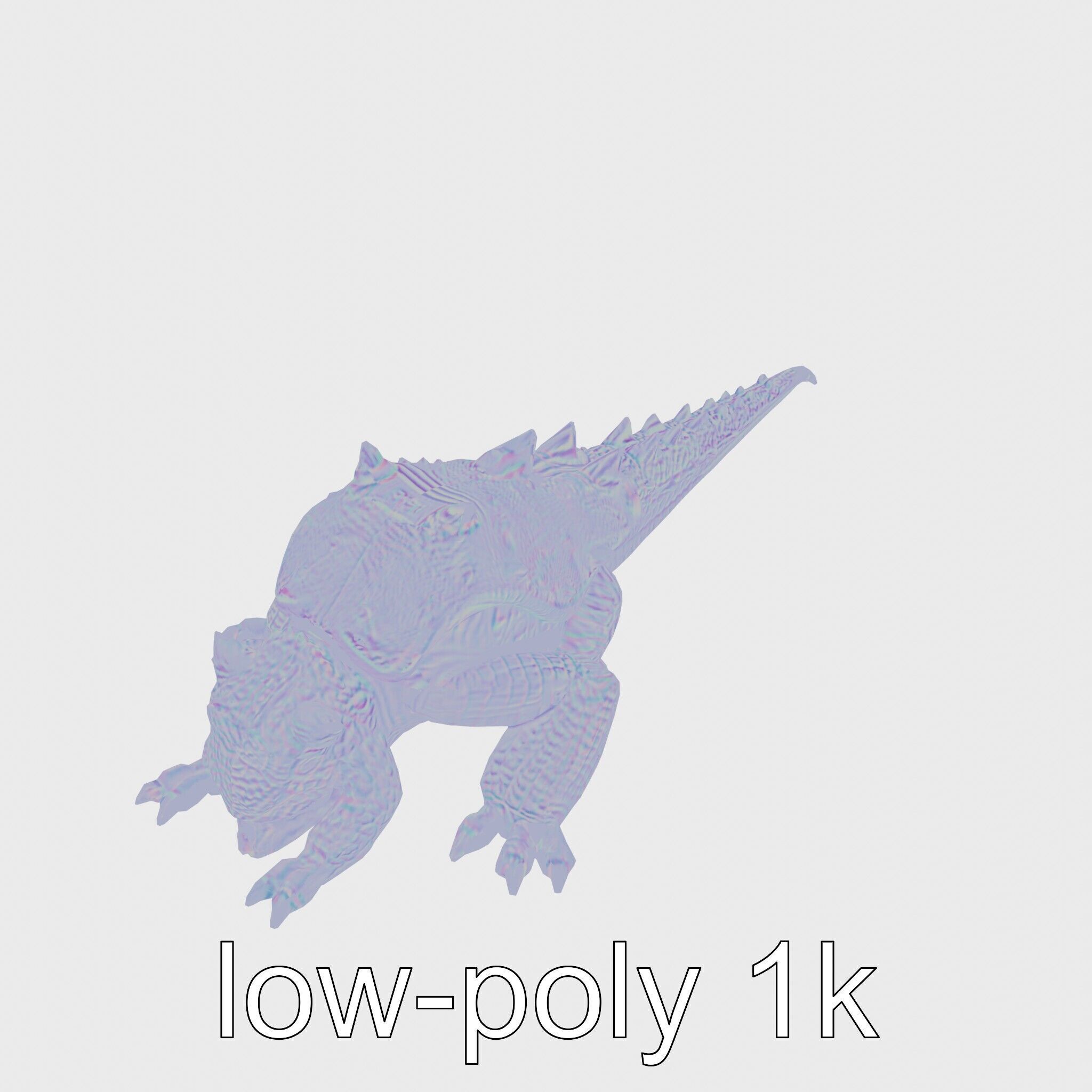 Lava Monster Crawling Creature with Glowing Shell Low-poly 3D model_26
