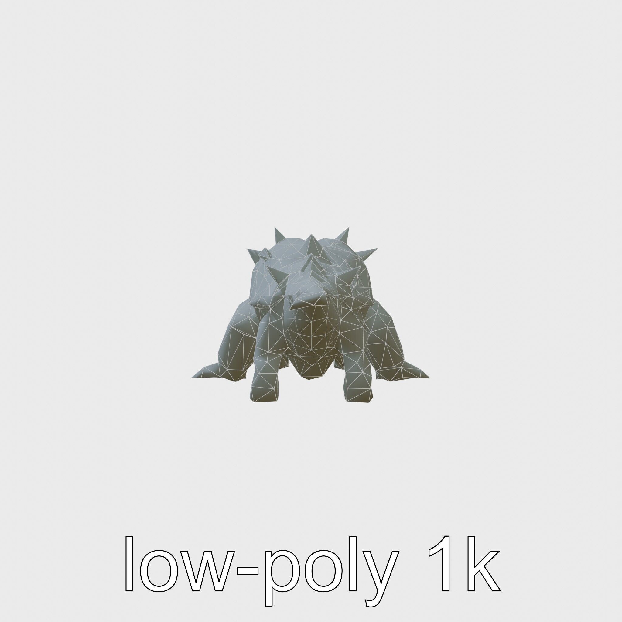 Lava Monster Crawling Creature with Glowing Shell Low-poly 3D model_7