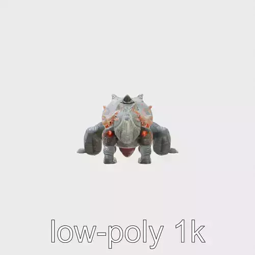 Lava Monster Crawling Creature with Glowing Shell Low-poly 3D model