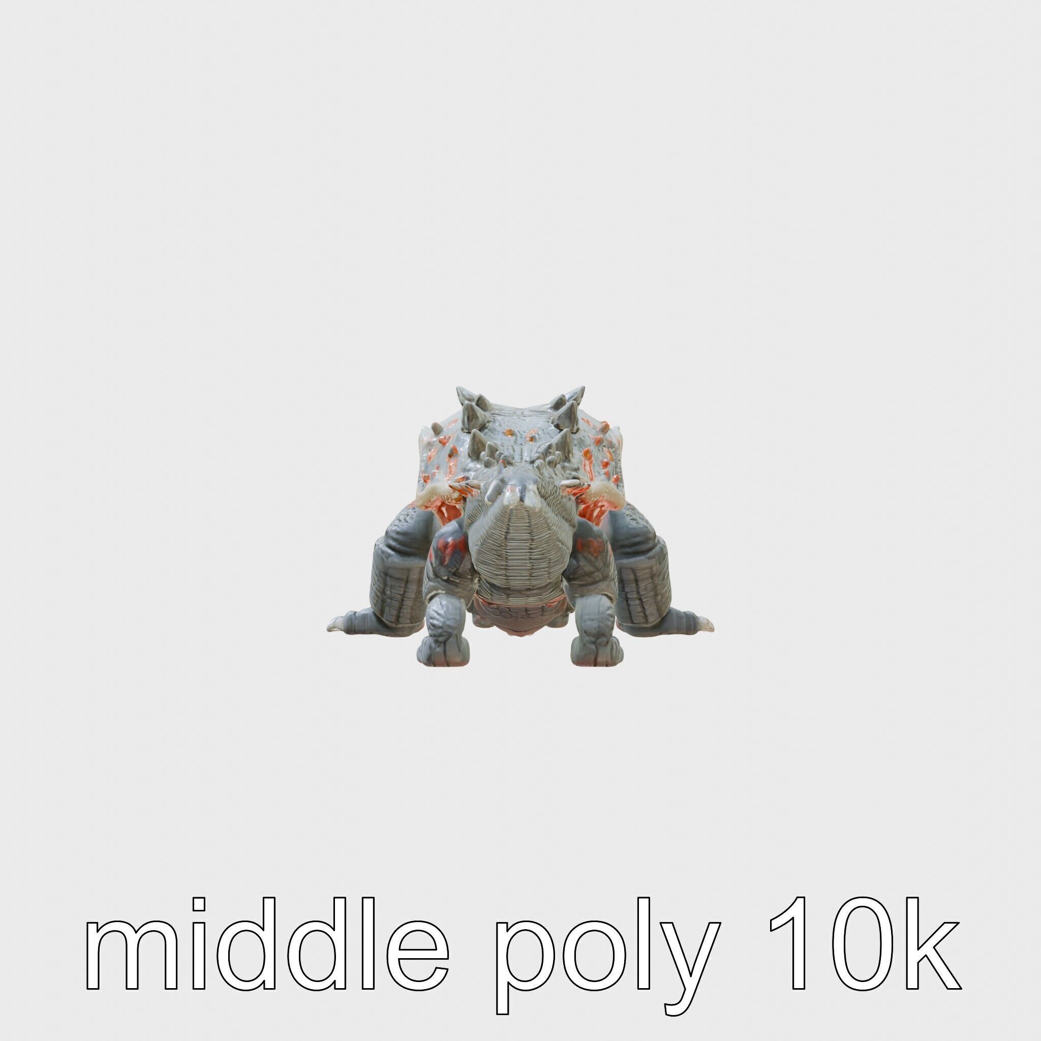 Lava Monster Crawling Creature with Glowing Shell Low-poly 3D model_2