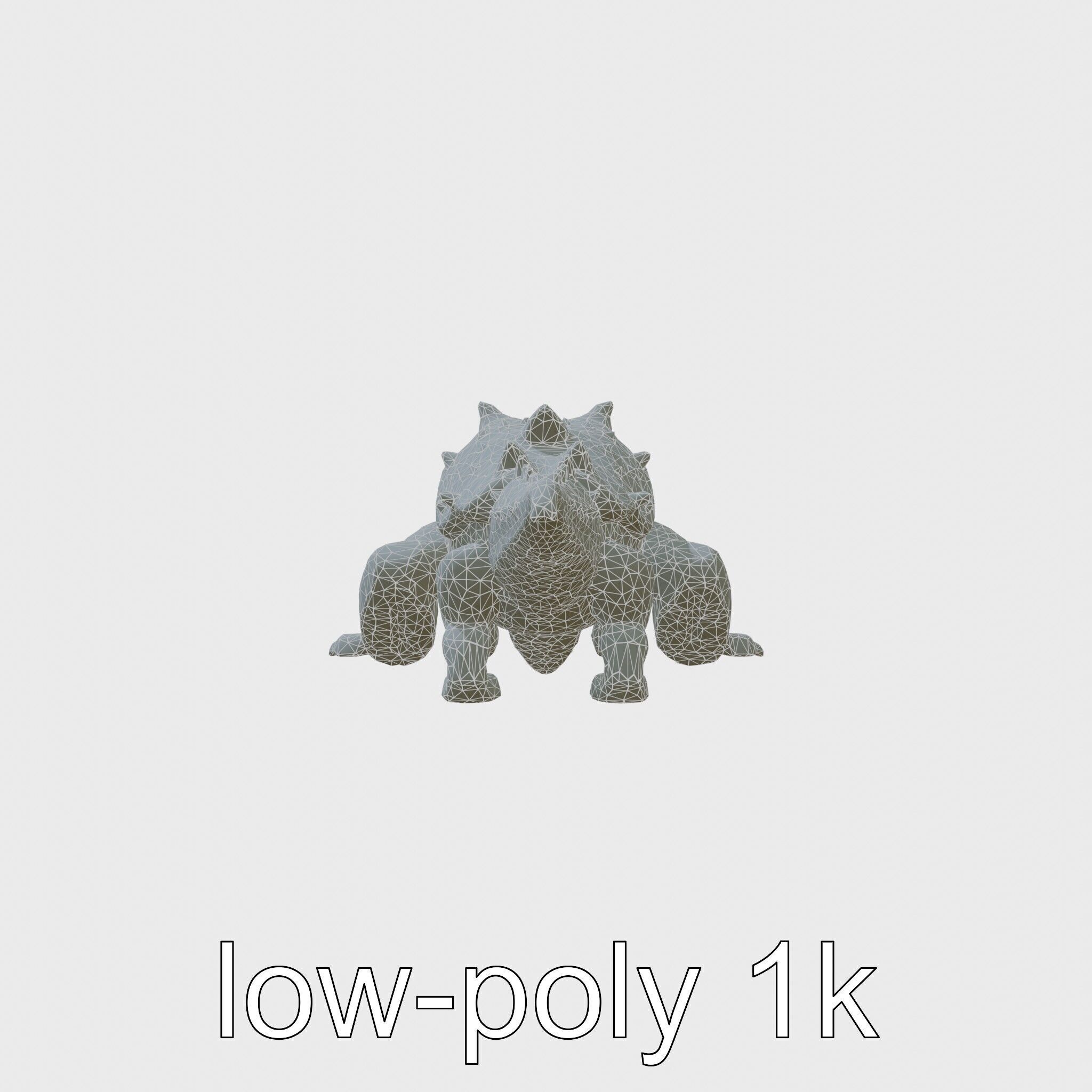 Lava Monster Crawling Creature with Glowing Shell Low-poly 3D model_6