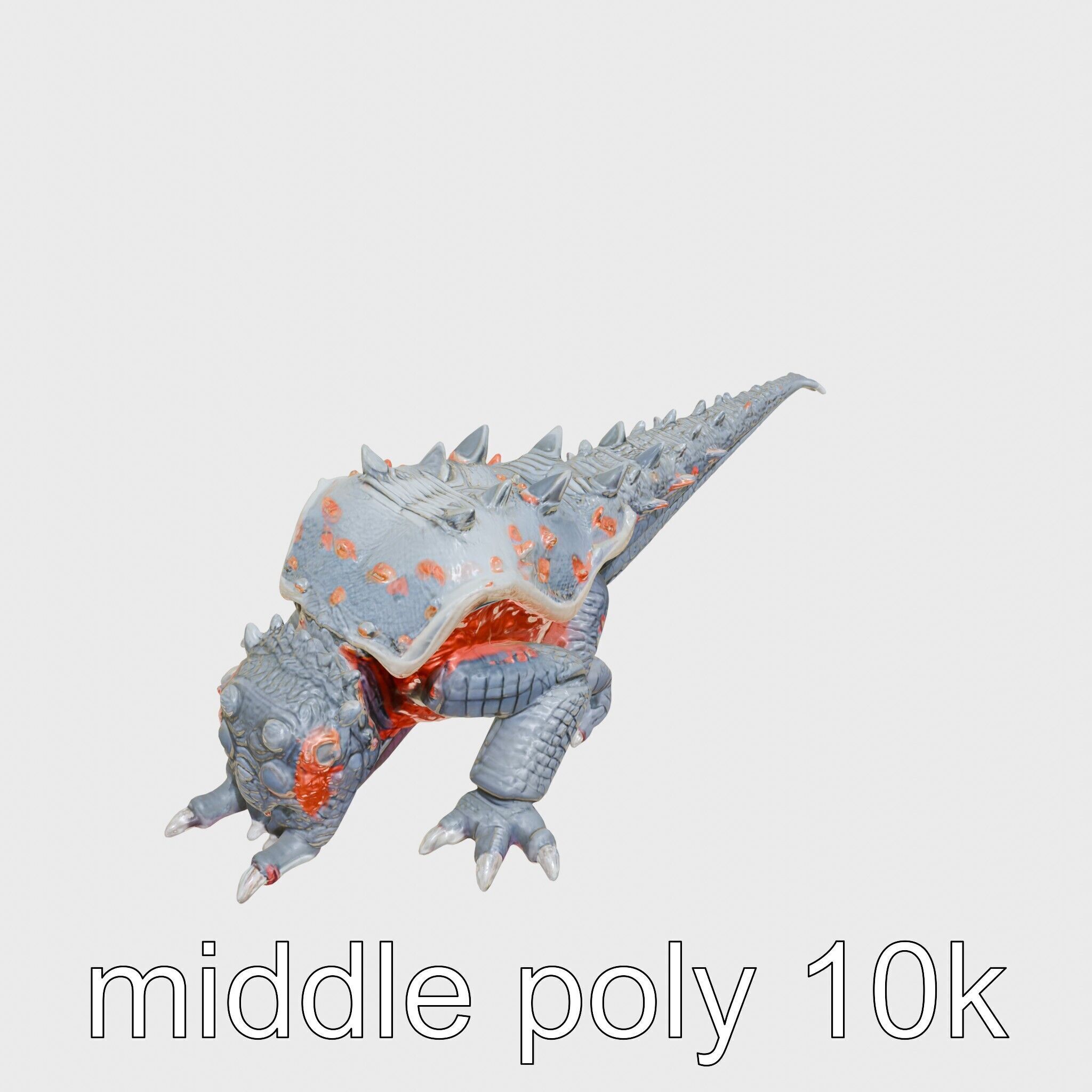 Lava Monster Crawling Creature with Glowing Shell Low-poly 3D model_8