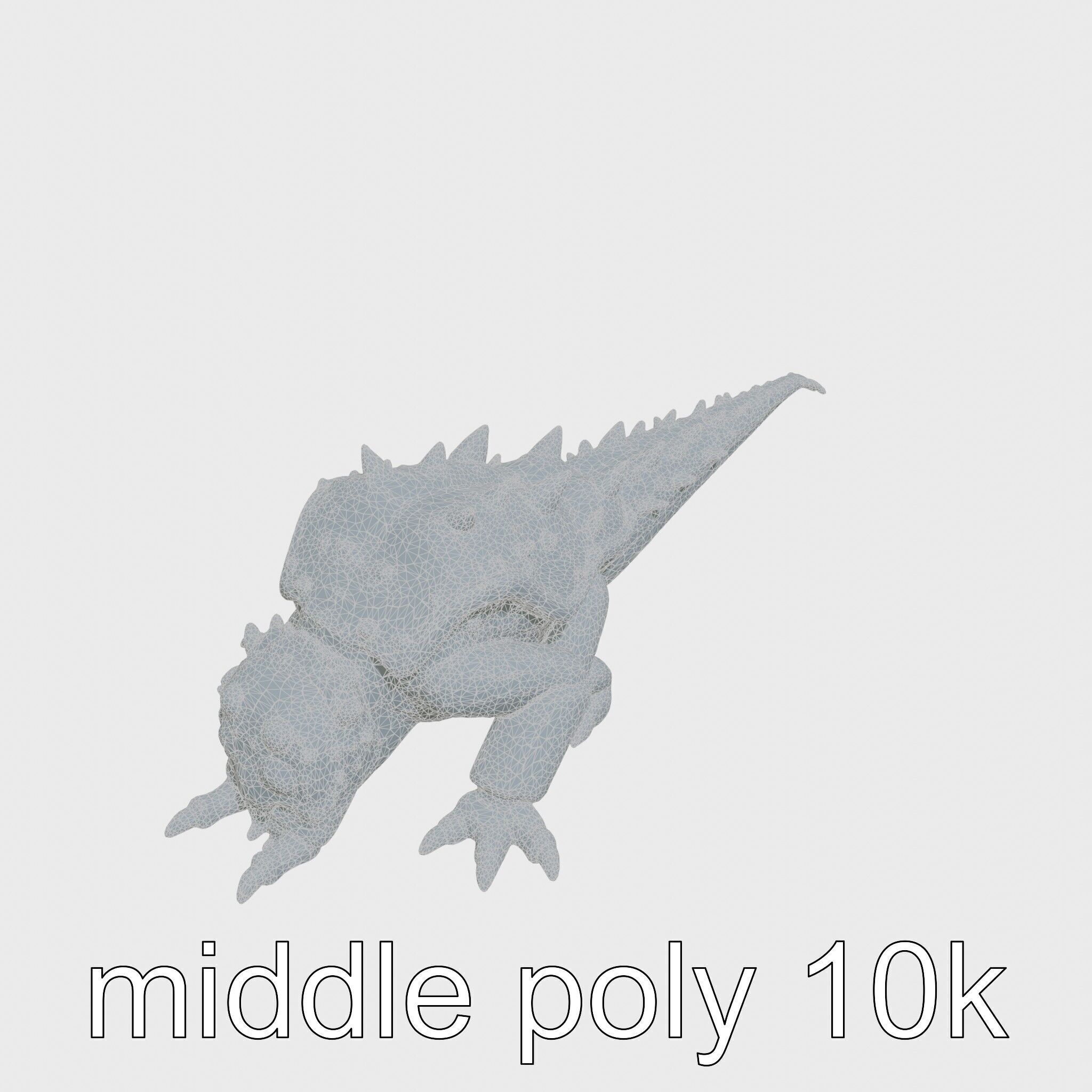 Lava Monster Crawling Creature with Glowing Shell Low-poly 3D model_10