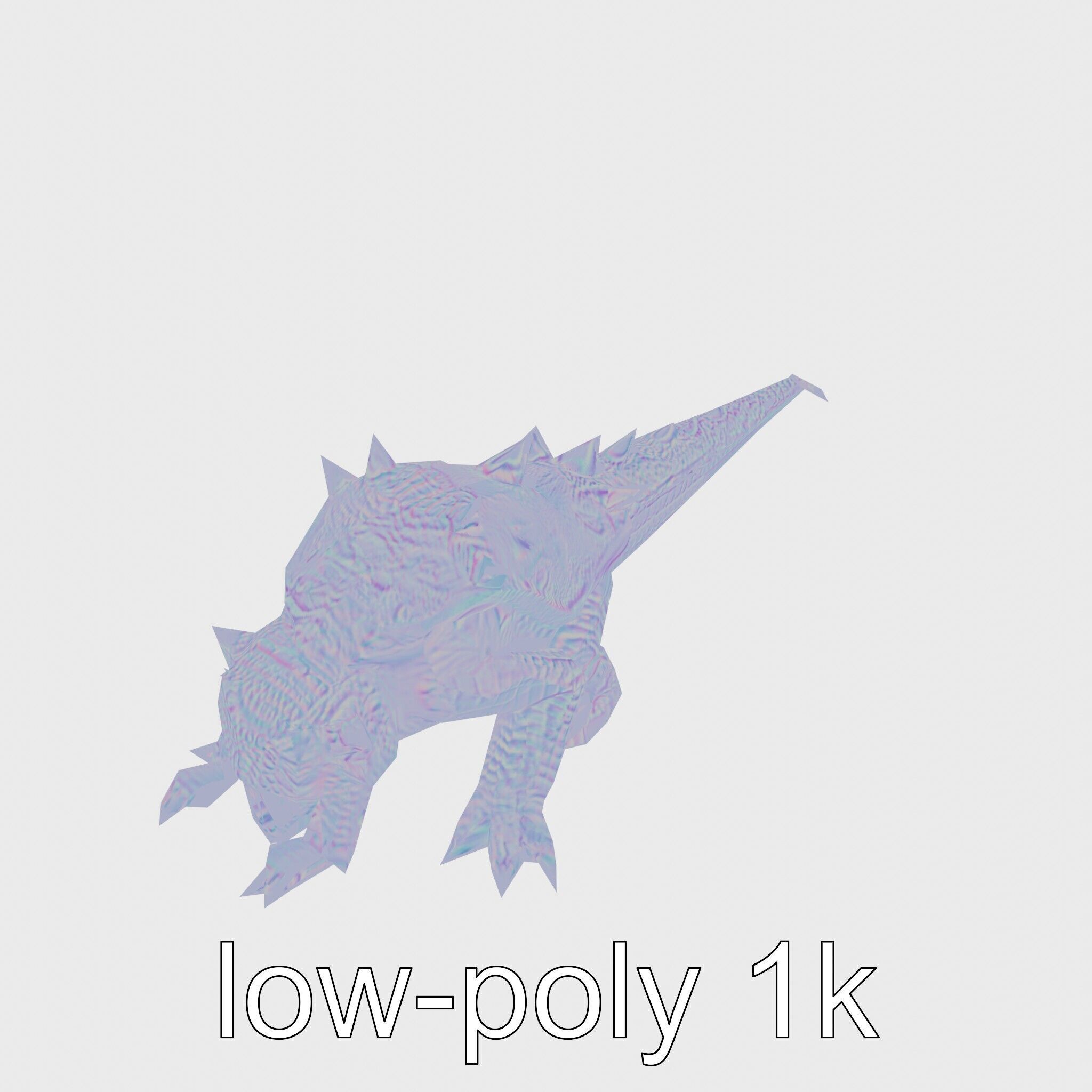 Lava Monster Crawling Creature with Glowing Shell Low-poly 3D model_25