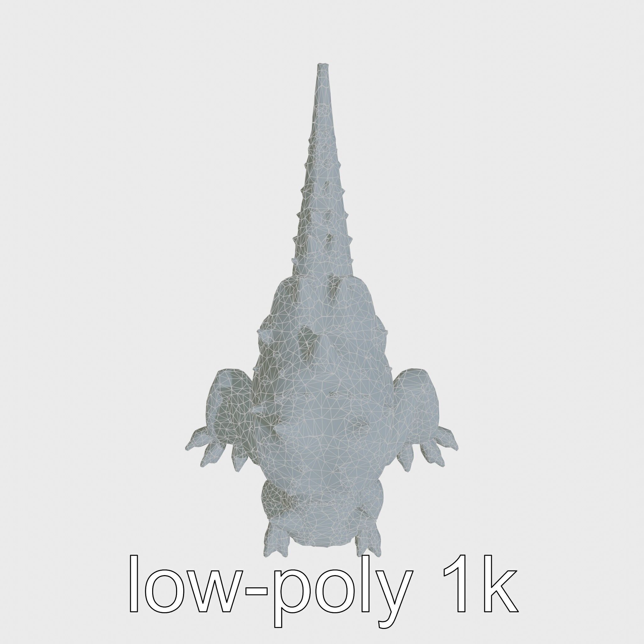 Lava Monster Crawling Creature with Glowing Shell Low-poly 3D model_19