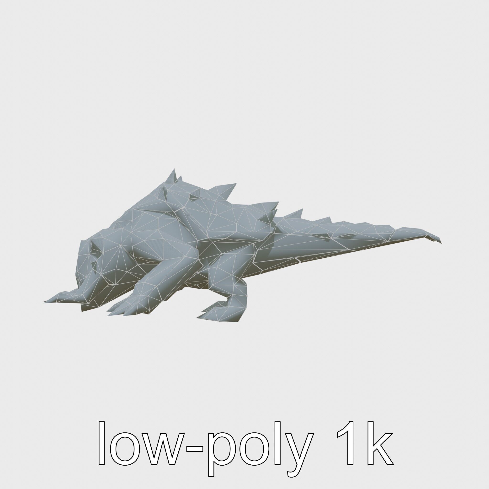 Lava Monster Crawling Creature with Glowing Shell Low-poly 3D model_27