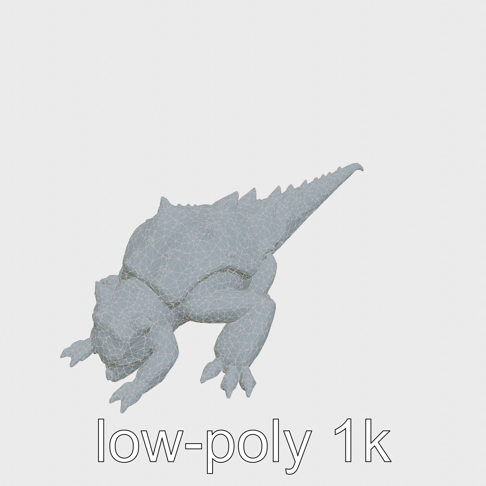 Lava Monster Crawling Creature with Glowing Shell Low-poly 3D model_20