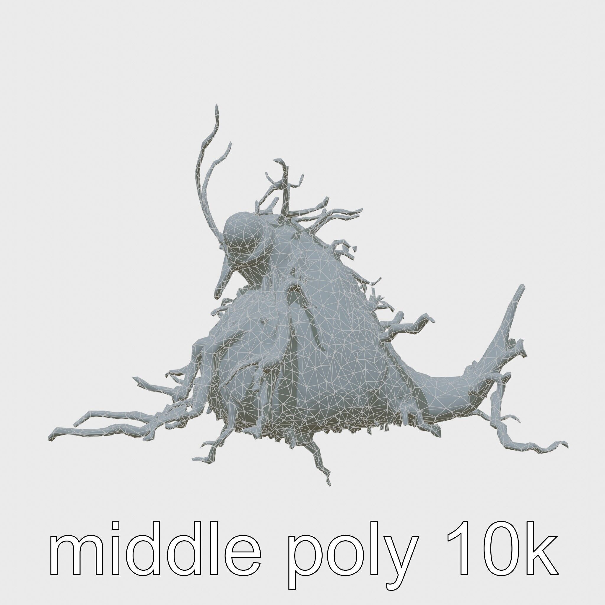 Root-Entanglement Creature with Insectoid Eyes Low-poly 3D model_25