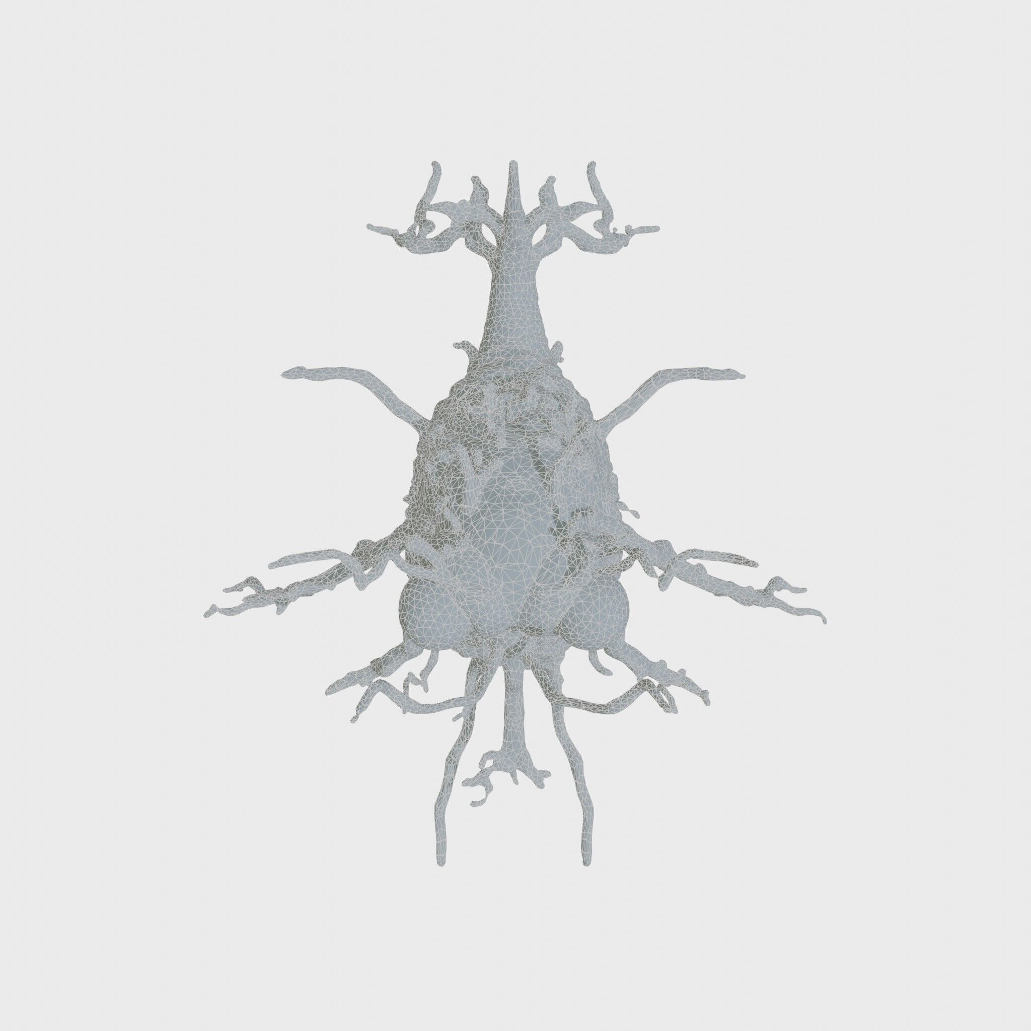 Root-Entanglement Creature with Insectoid Eyes Low-poly 3D model_24