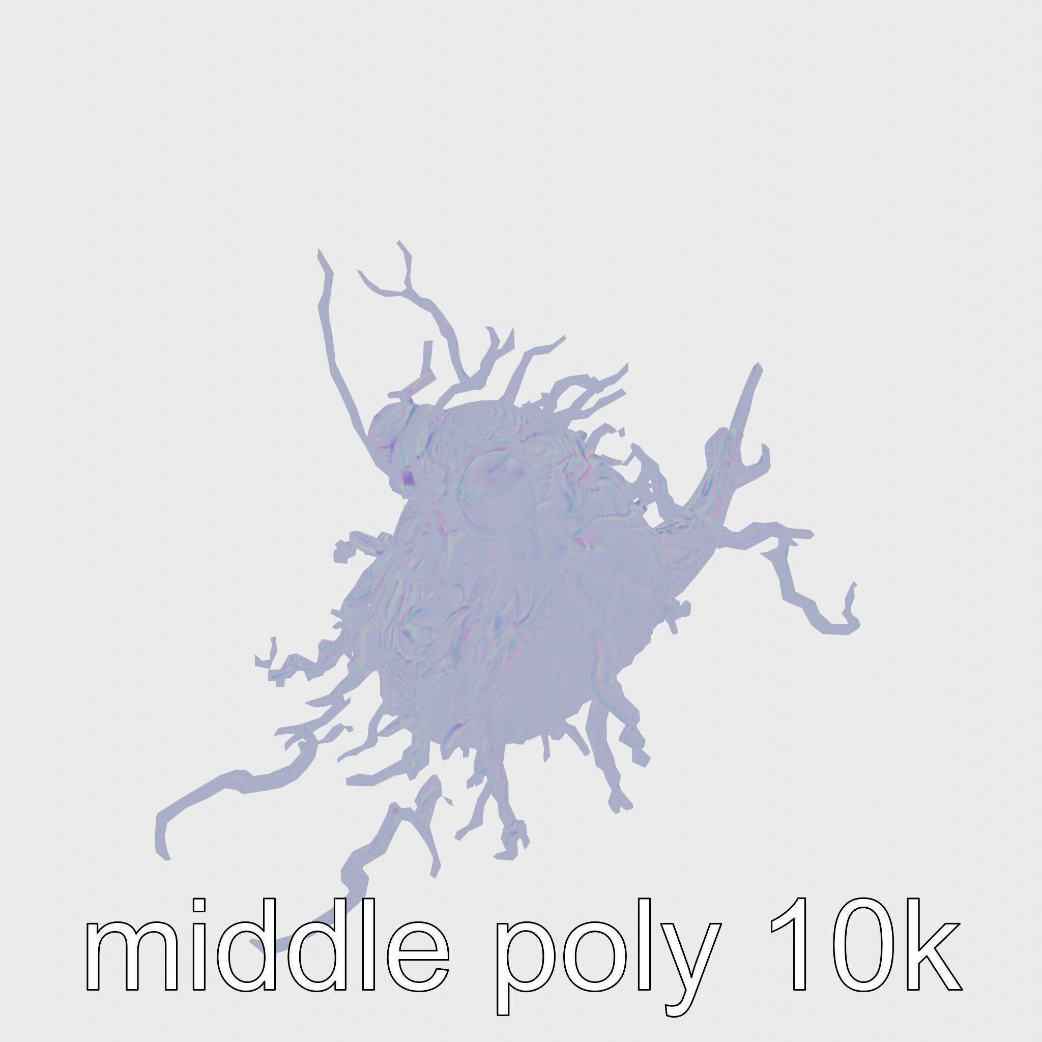 Root-Entanglement Creature with Insectoid Eyes Low-poly 3D model_29