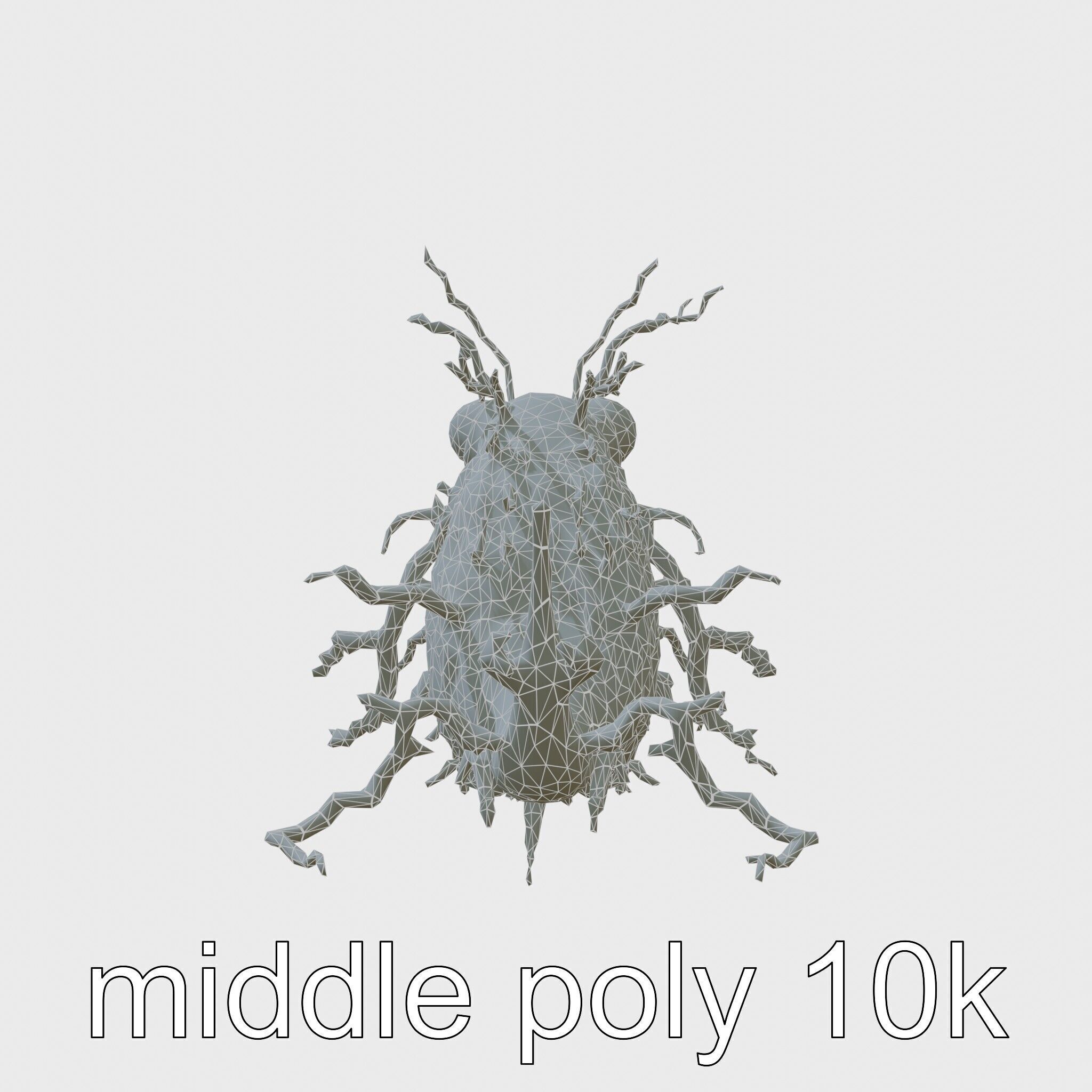 Root-Entanglement Creature with Insectoid Eyes Low-poly 3D model_8