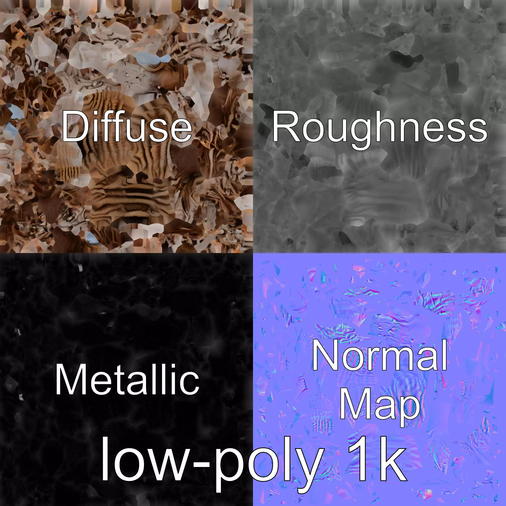 Root-Entanglement Creature with Insectoid Eyes Low-poly 3D model_0