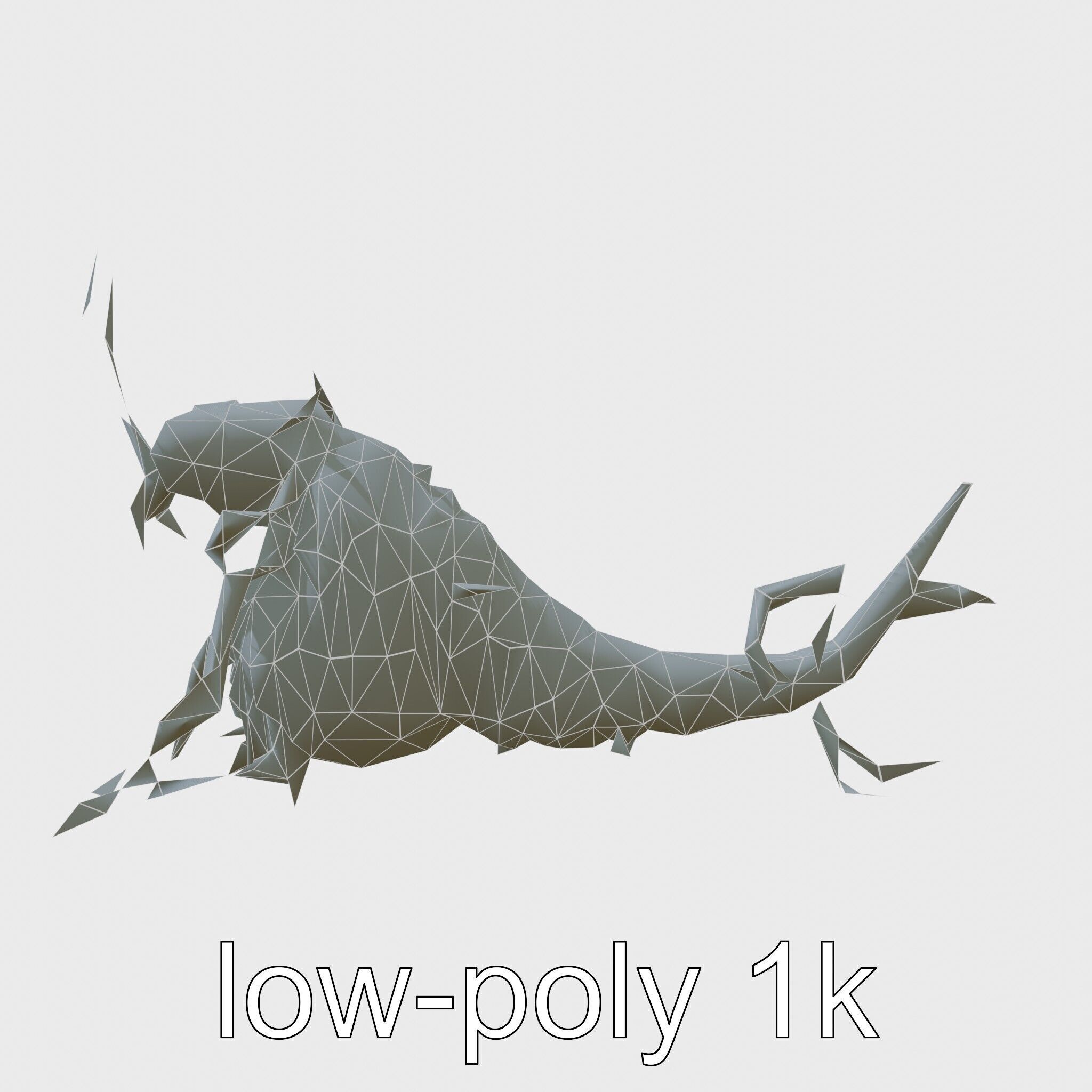 Root-Entanglement Creature with Insectoid Eyes Low-poly 3D model_22