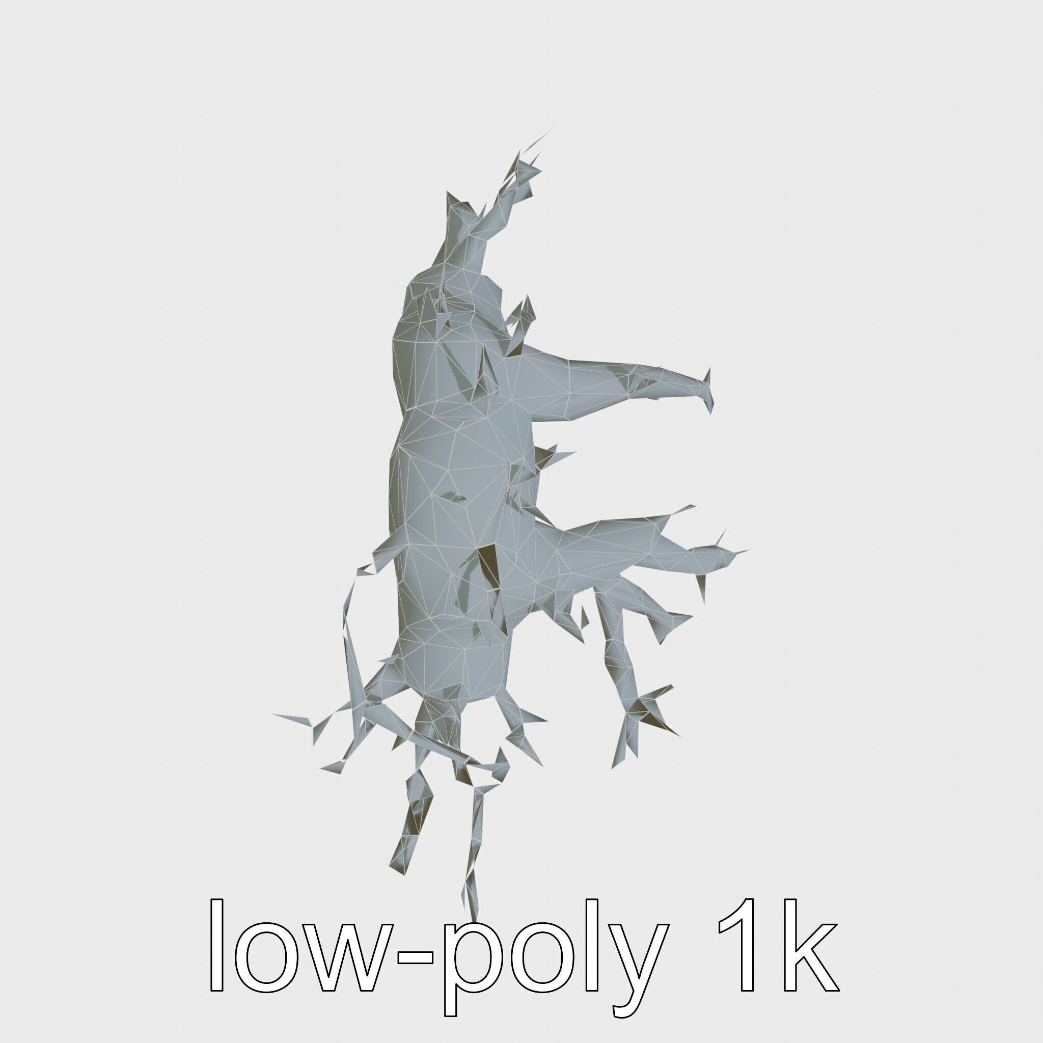 Enchanted Thorned Creature with Luminous Points Low-poly 3D model_23