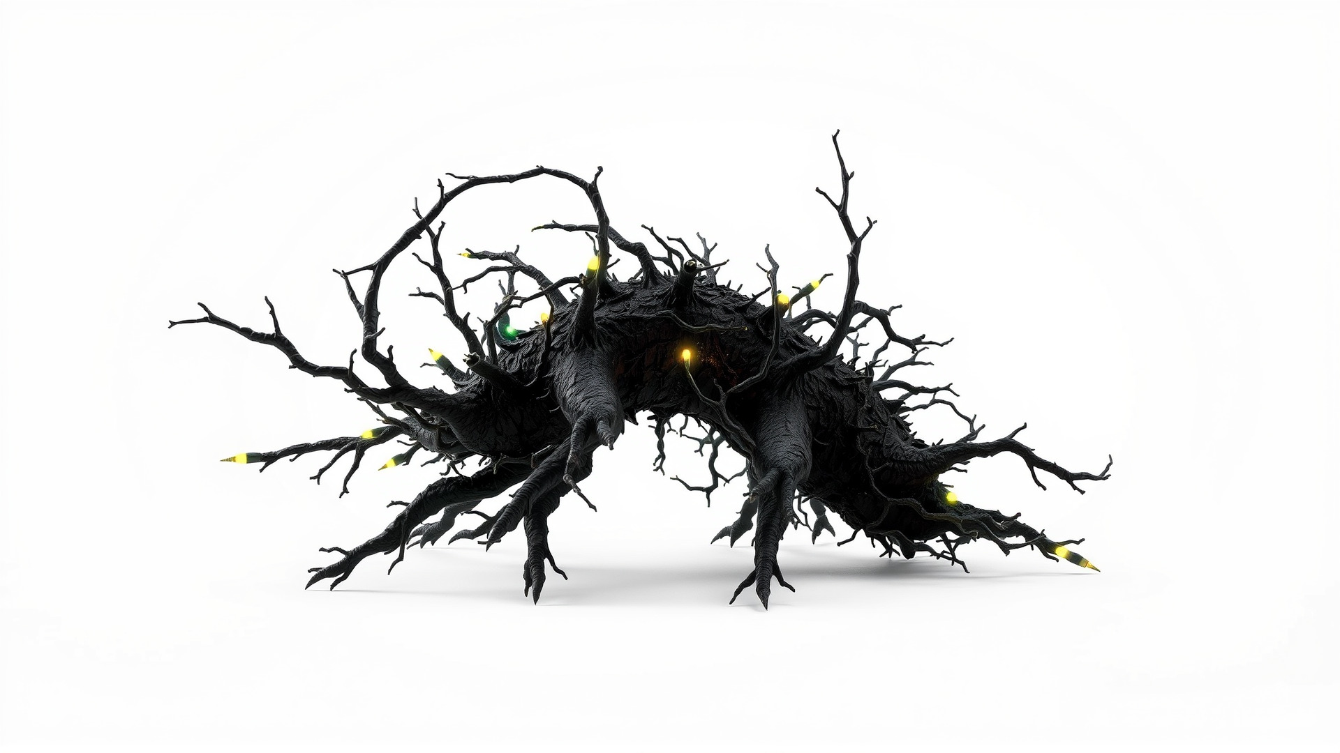 Enchanted Thorned Creature with Luminous Points Low-poly 3D model_3
